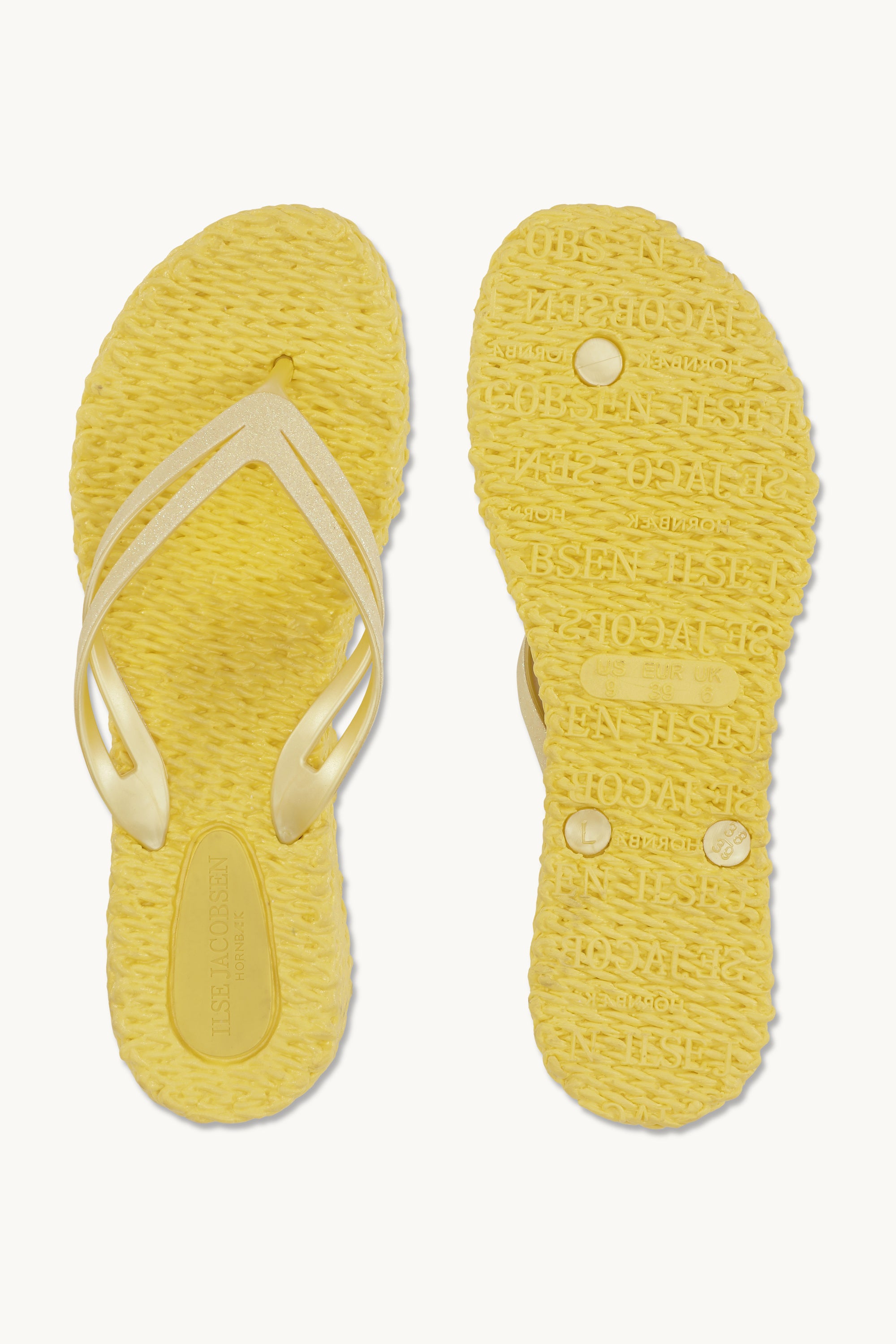 Platform Klipklapper Glitter - Pale Banana