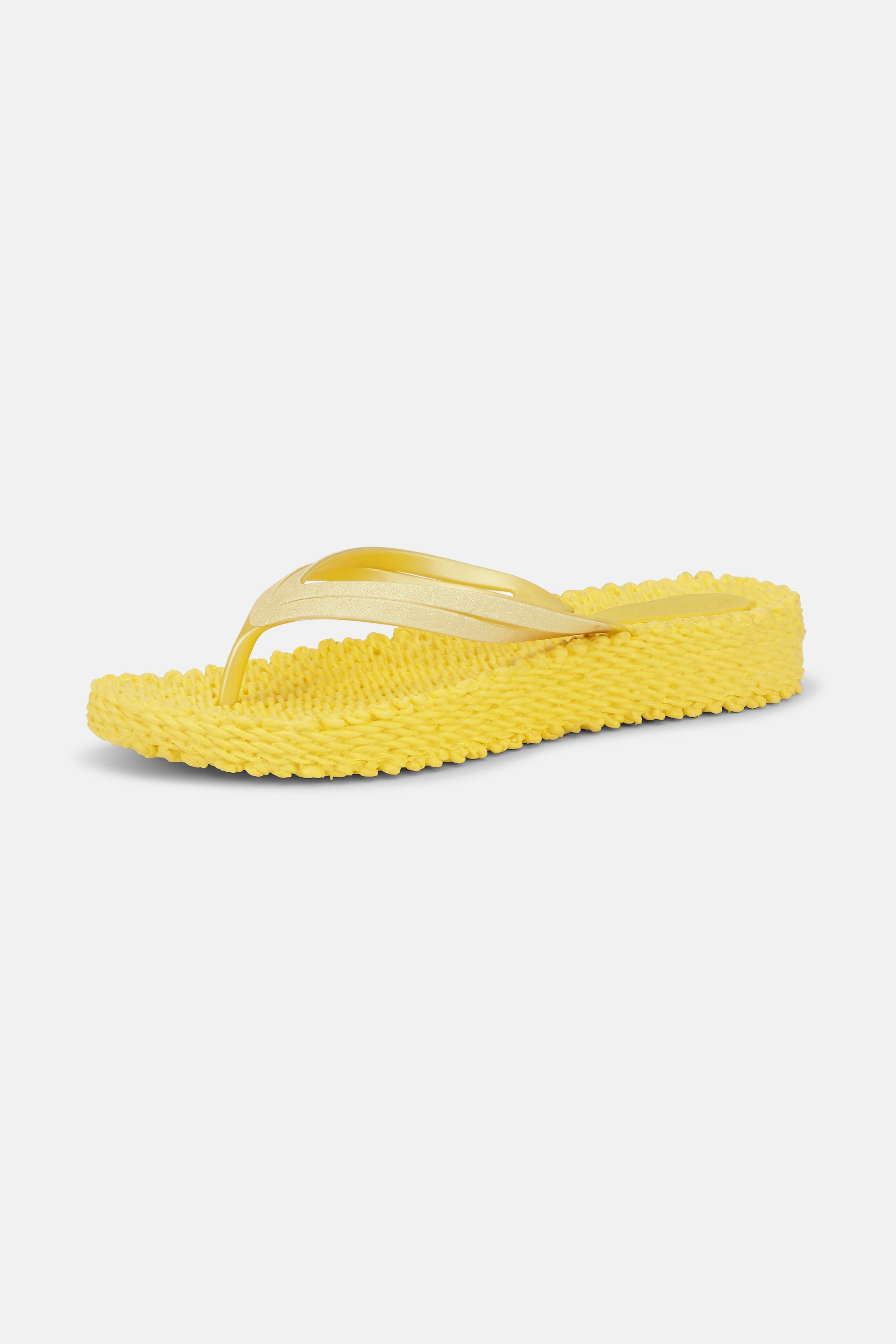 Platform Klipklapper Glitter - Pale Banana