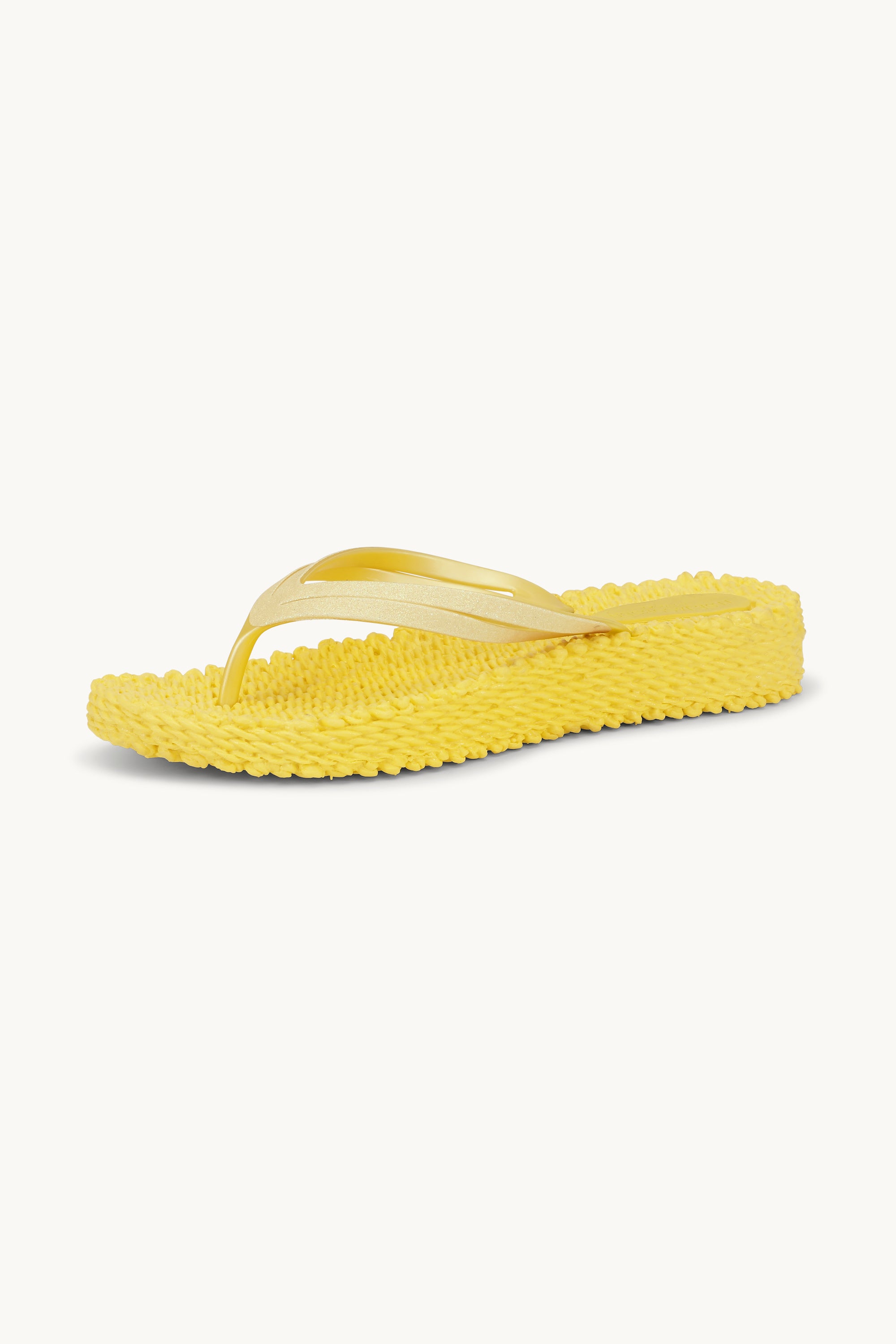 Platform Klipklapper Glitter - Pale Banana