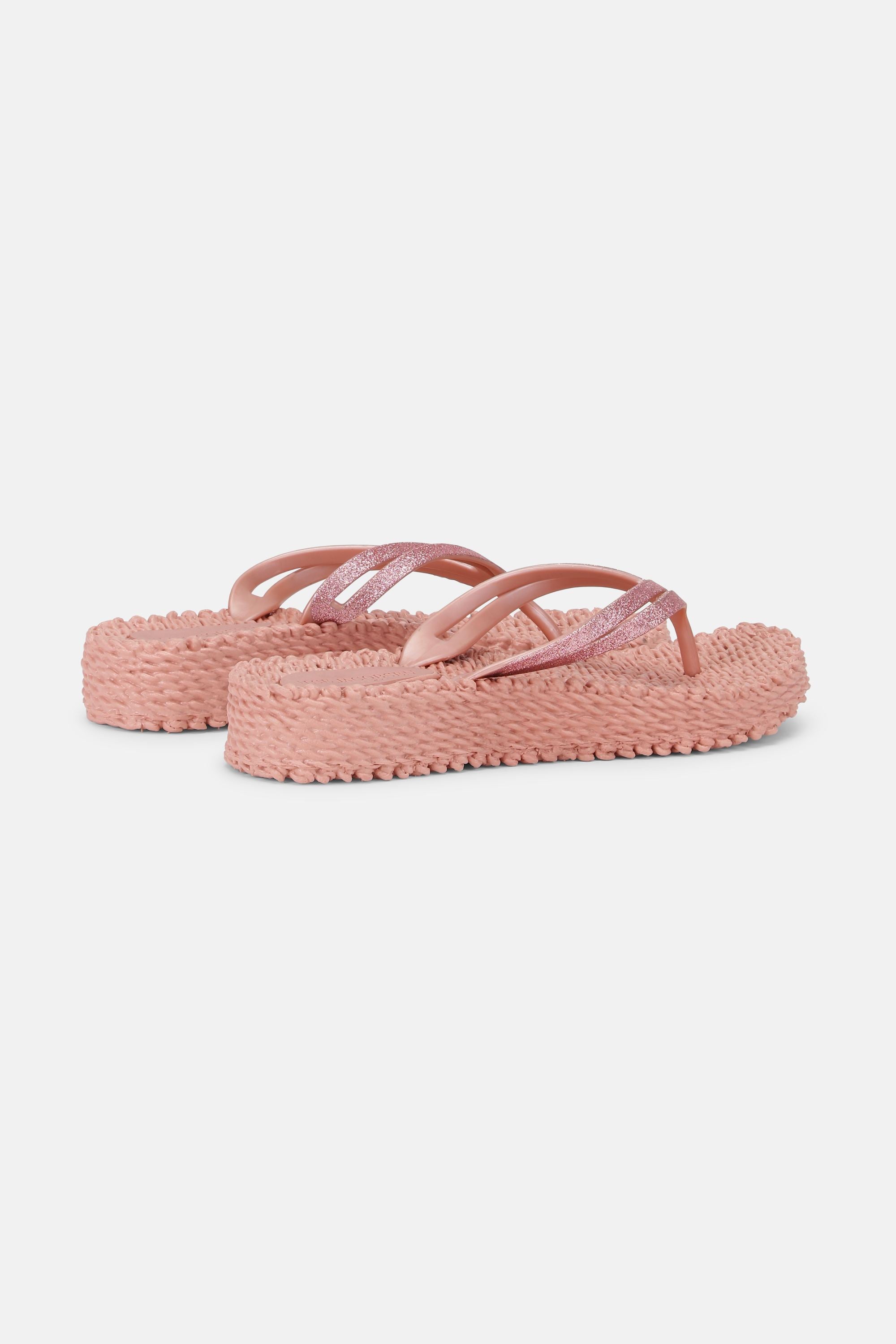 Platform Klipklapper Glitter - Misty Rose