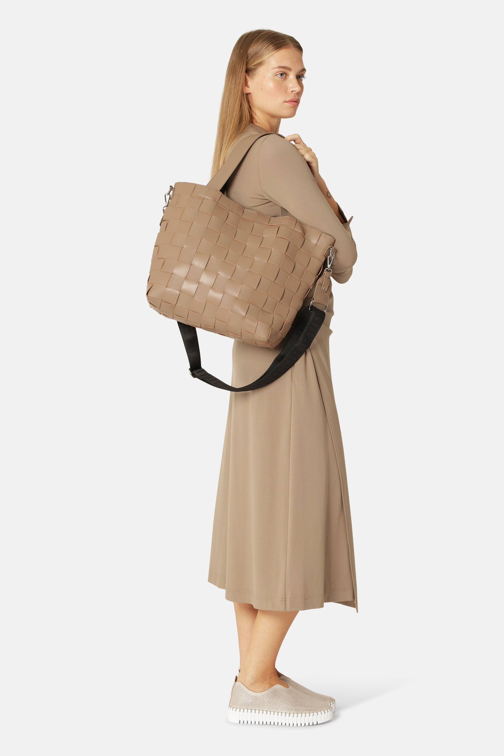 Crossbody Shopper Taske - Greige