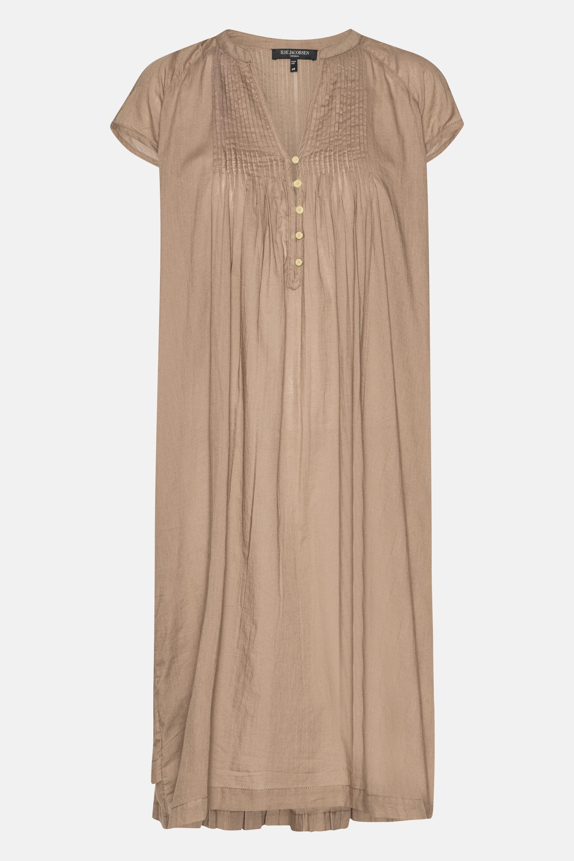 Lang Kjole med Korte Ærmer - Greige