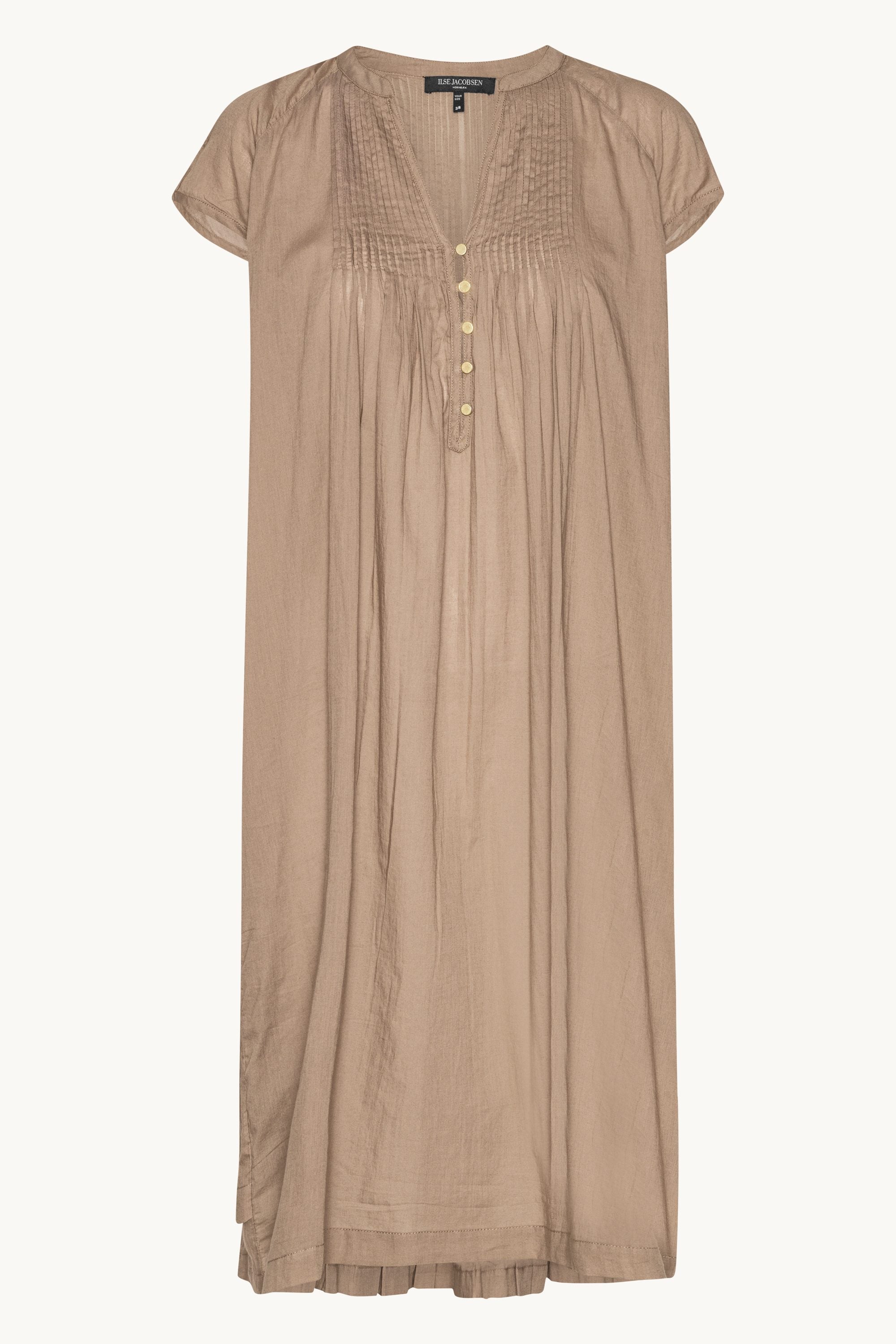 Lang Kjole med Korte Ærmer - Greige