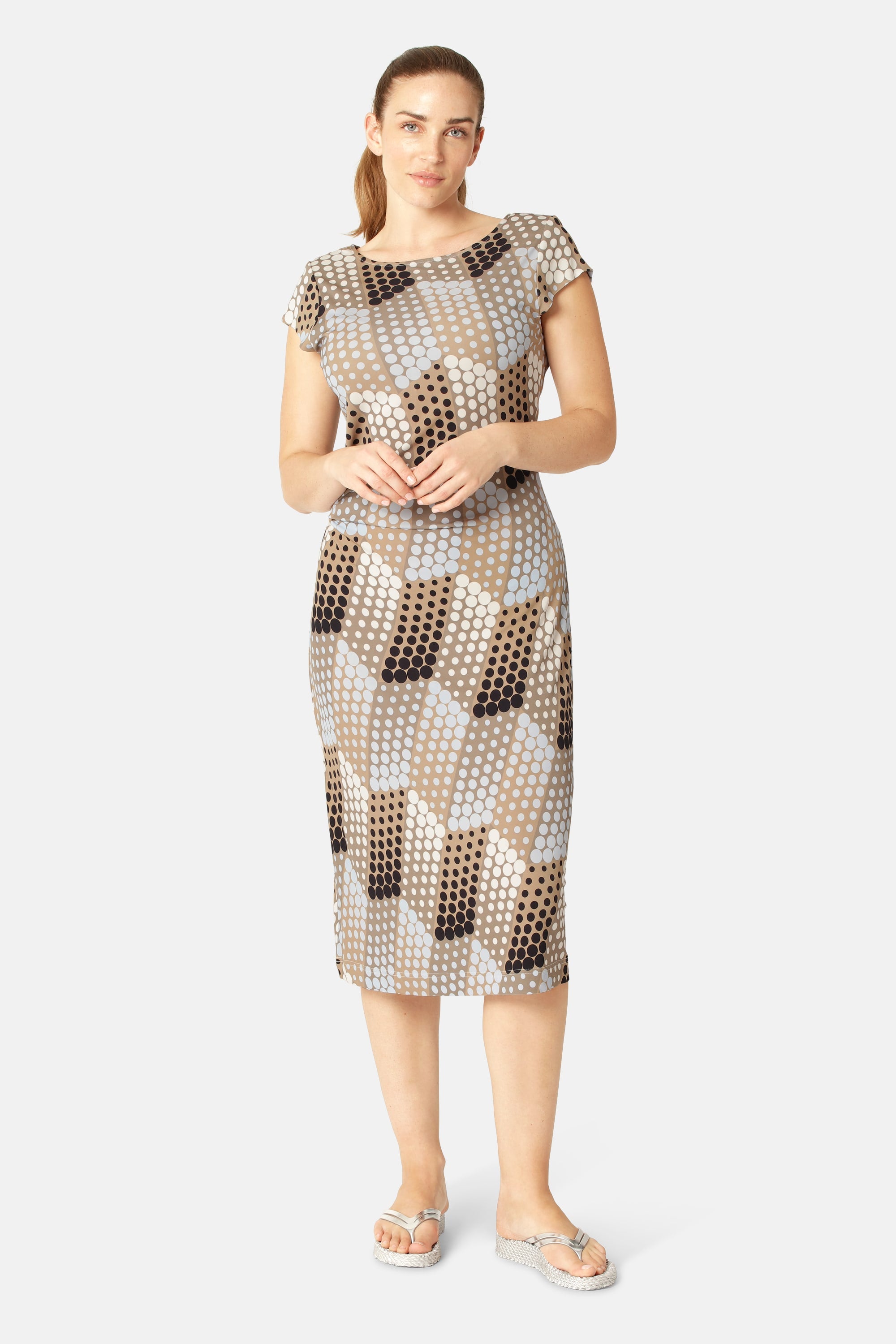 Midi Kjole Twist - Blue Grafic Dot