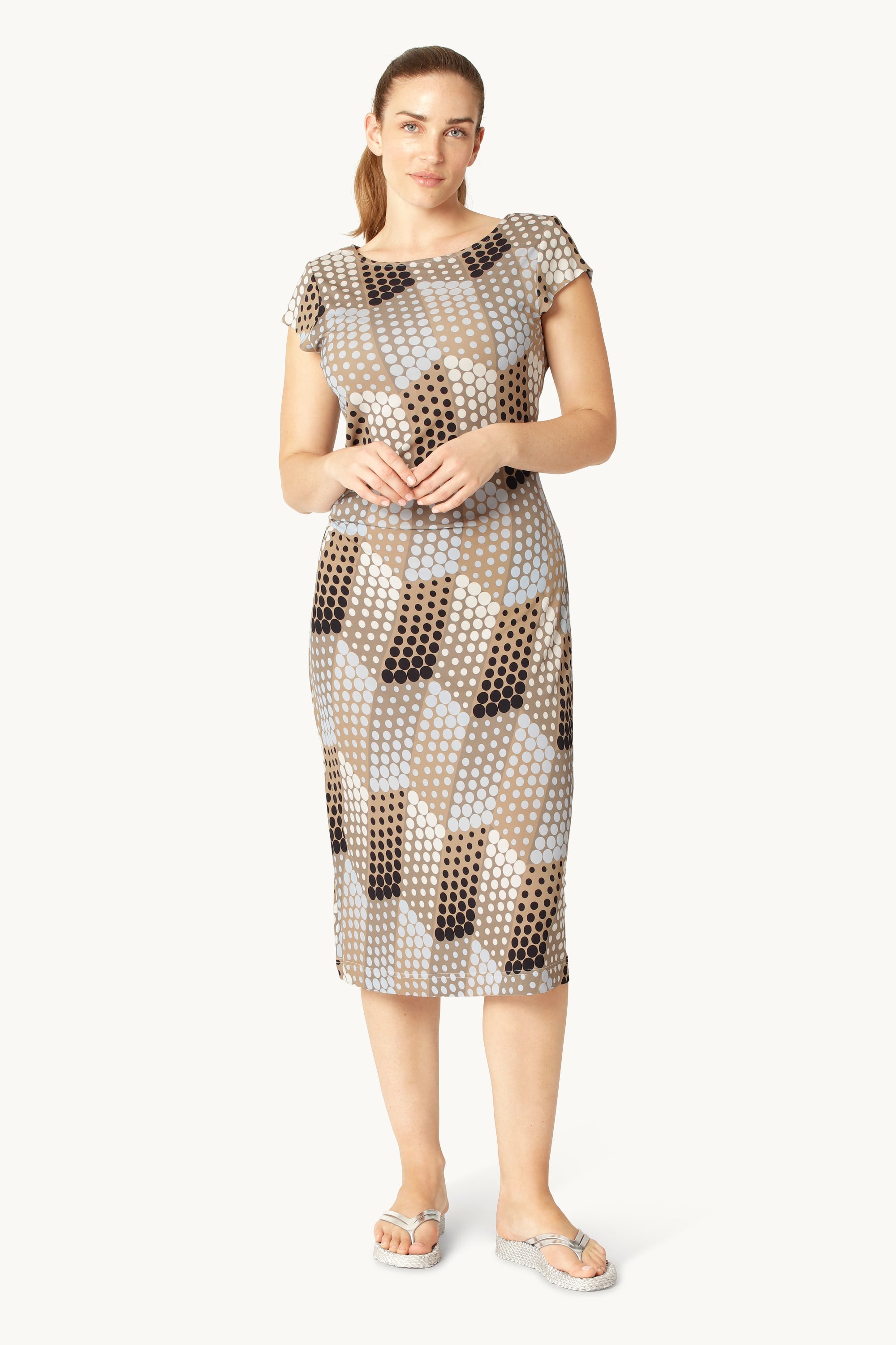 Midi Kjole Twist - Blue Grafic Dot