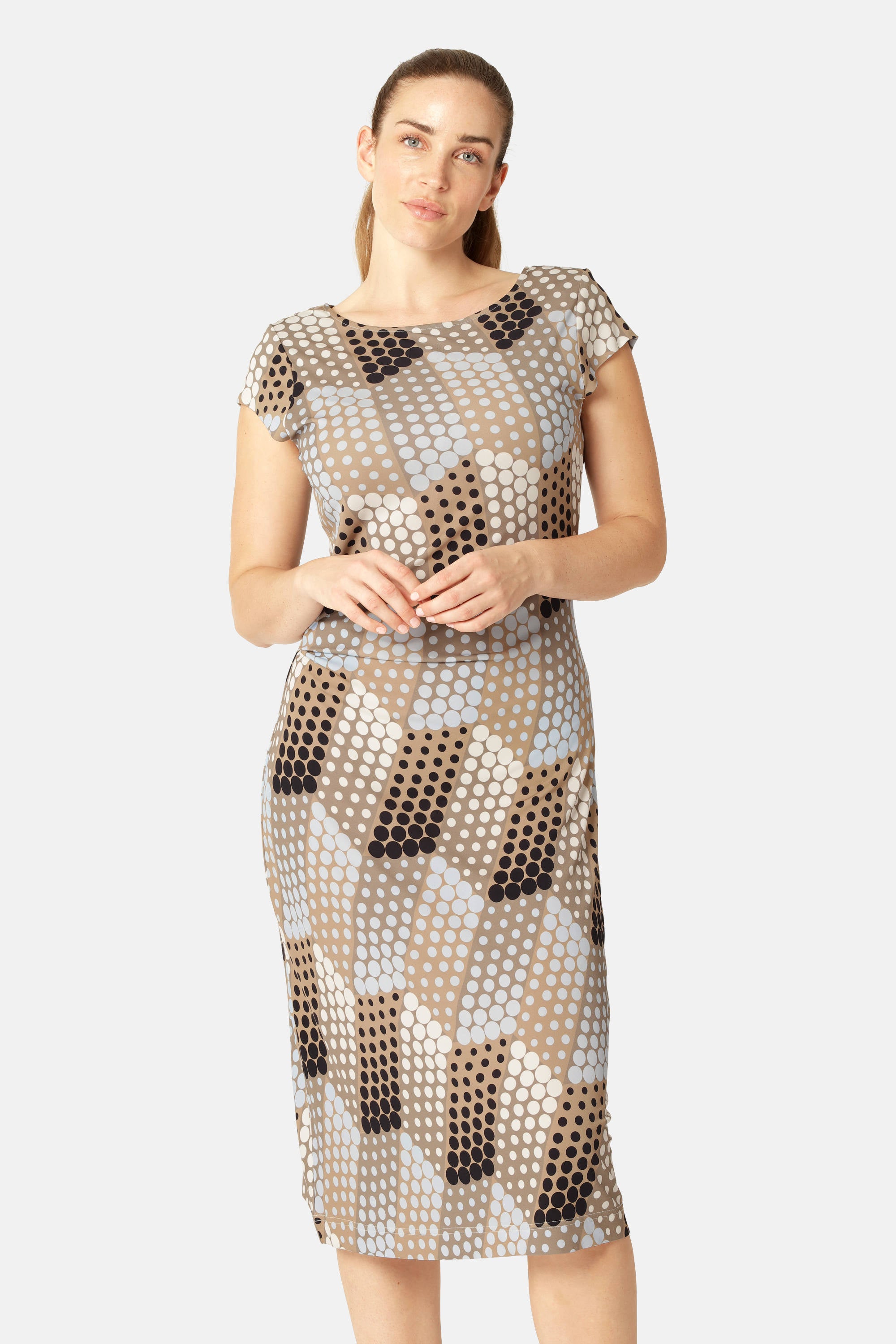 Midi Kjole Twist - Blue Grafic Dot