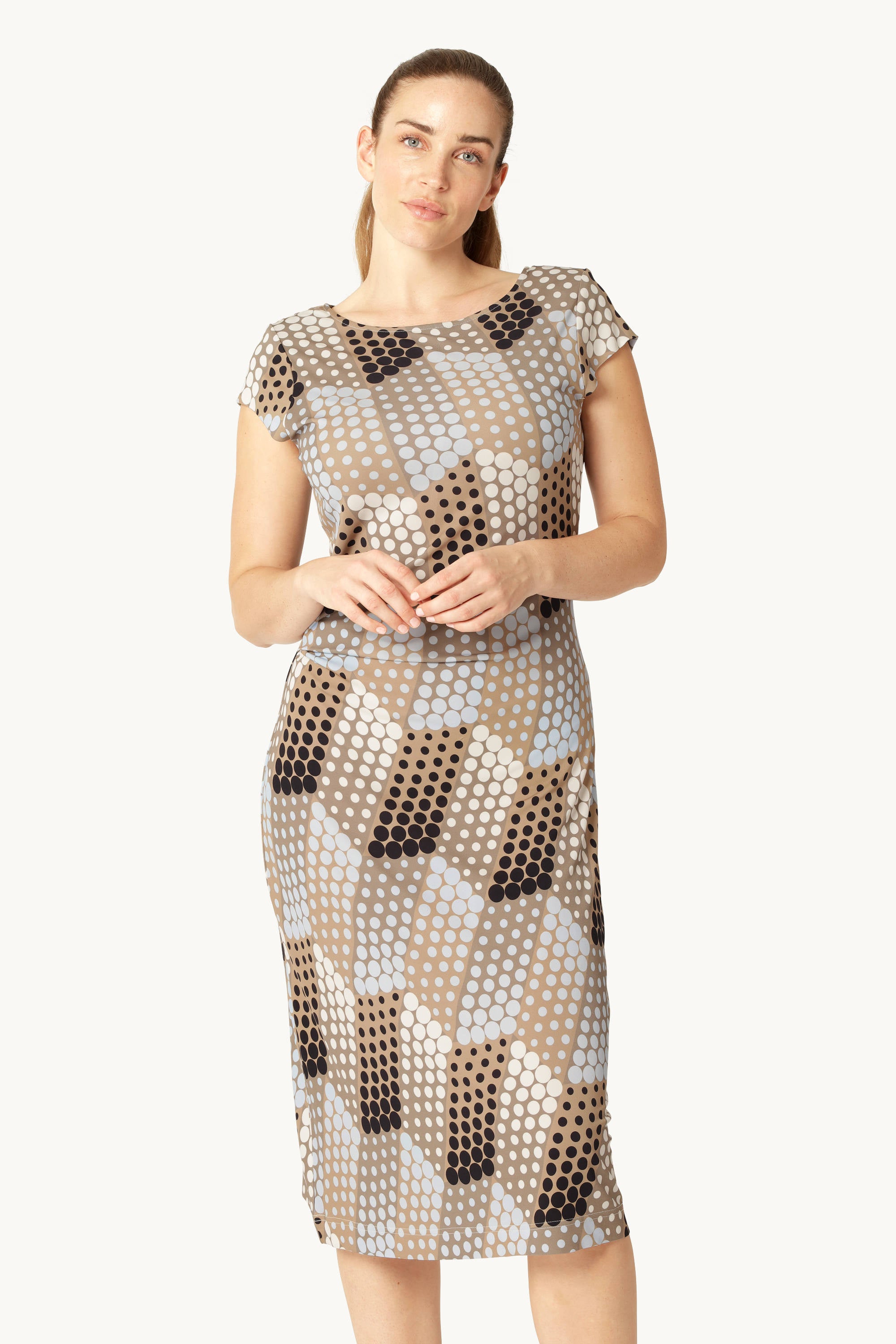 Midi Kjole Twist - Blue Grafic Dot