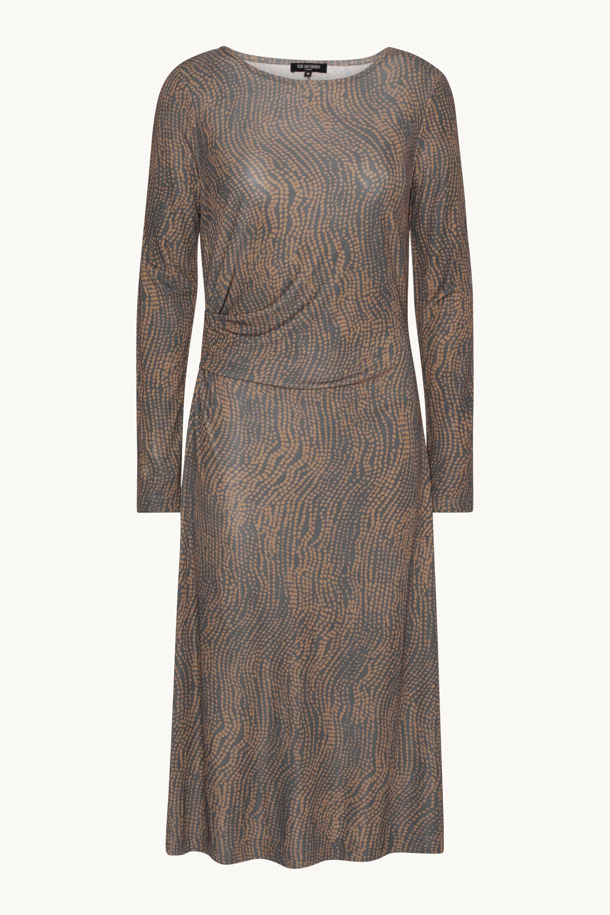 Dress With pleats - Beige Dotted