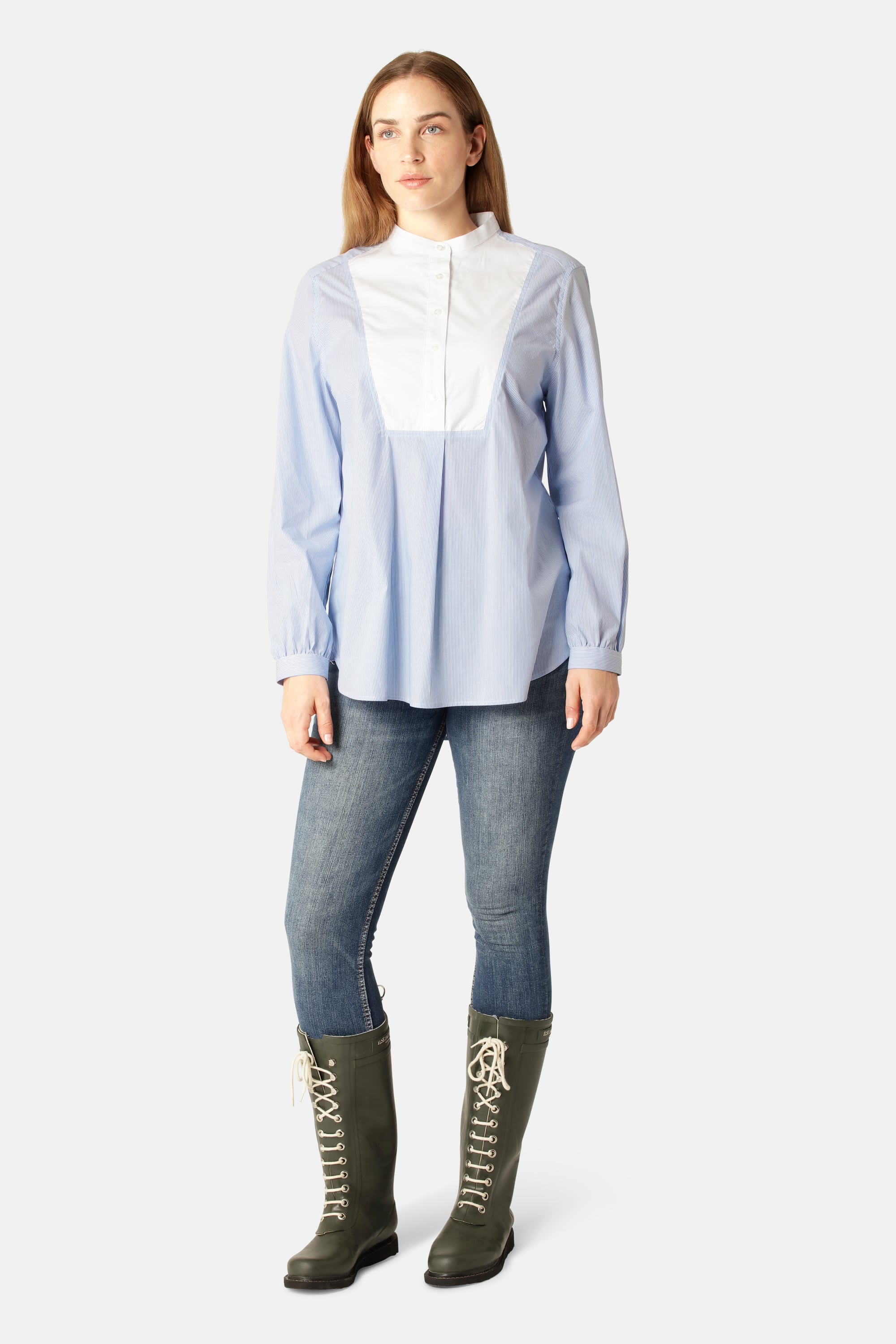 Klassisk Skjorte Lang Ryg Striber - Heather