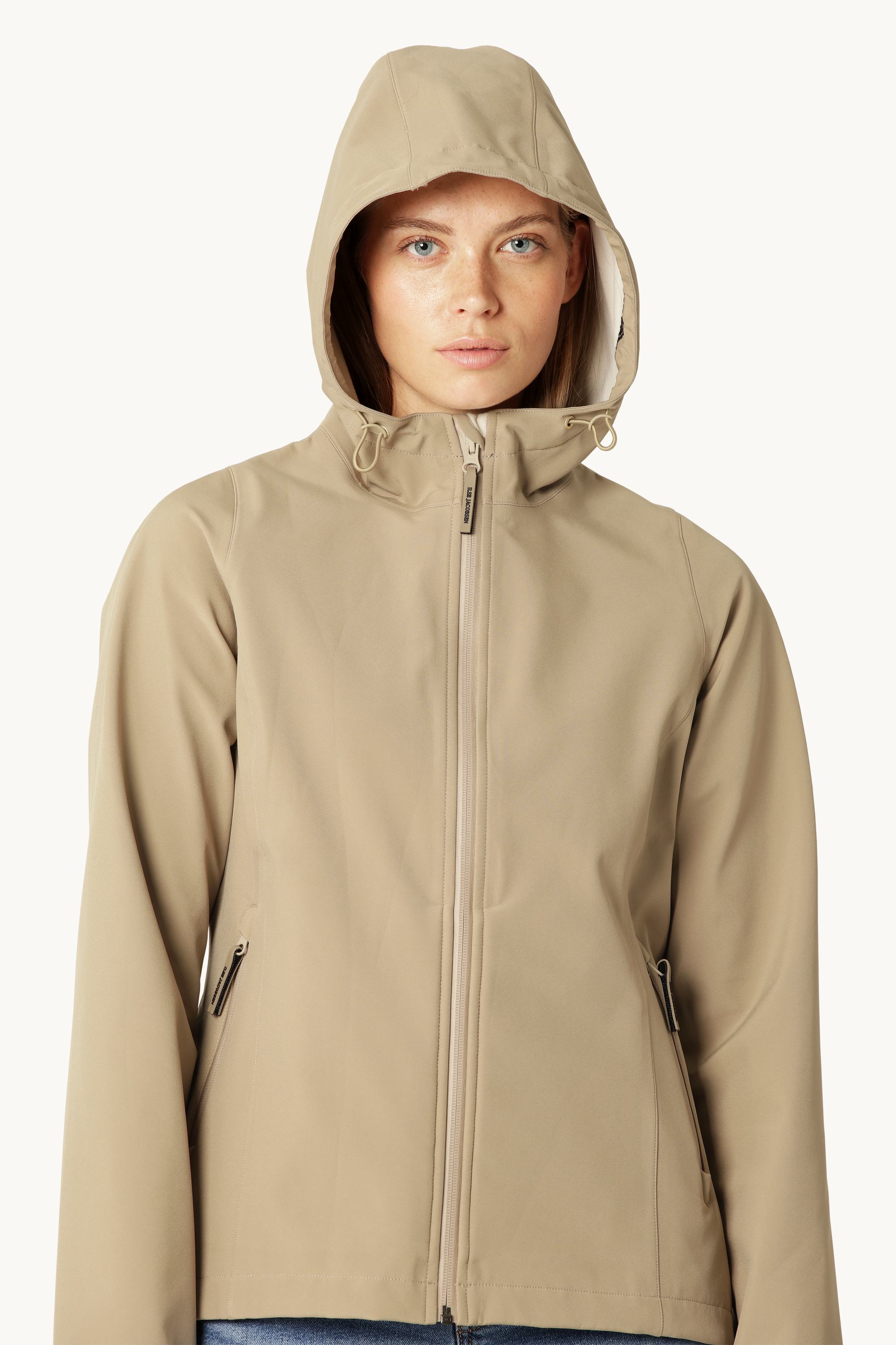 Kort Softshell Regnjakke - Greige