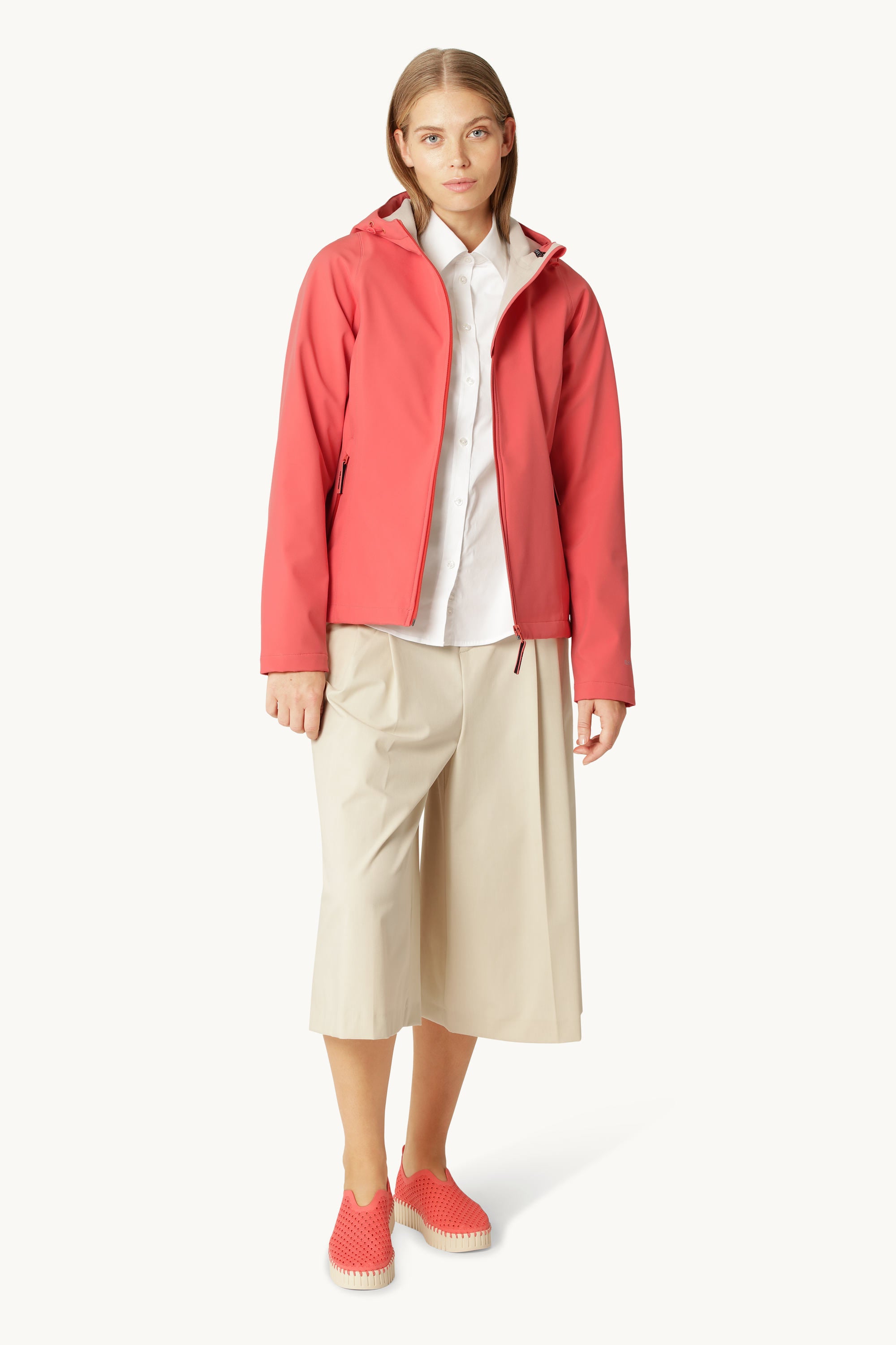 Kort Softshell Regnjakke - Spiced Coral