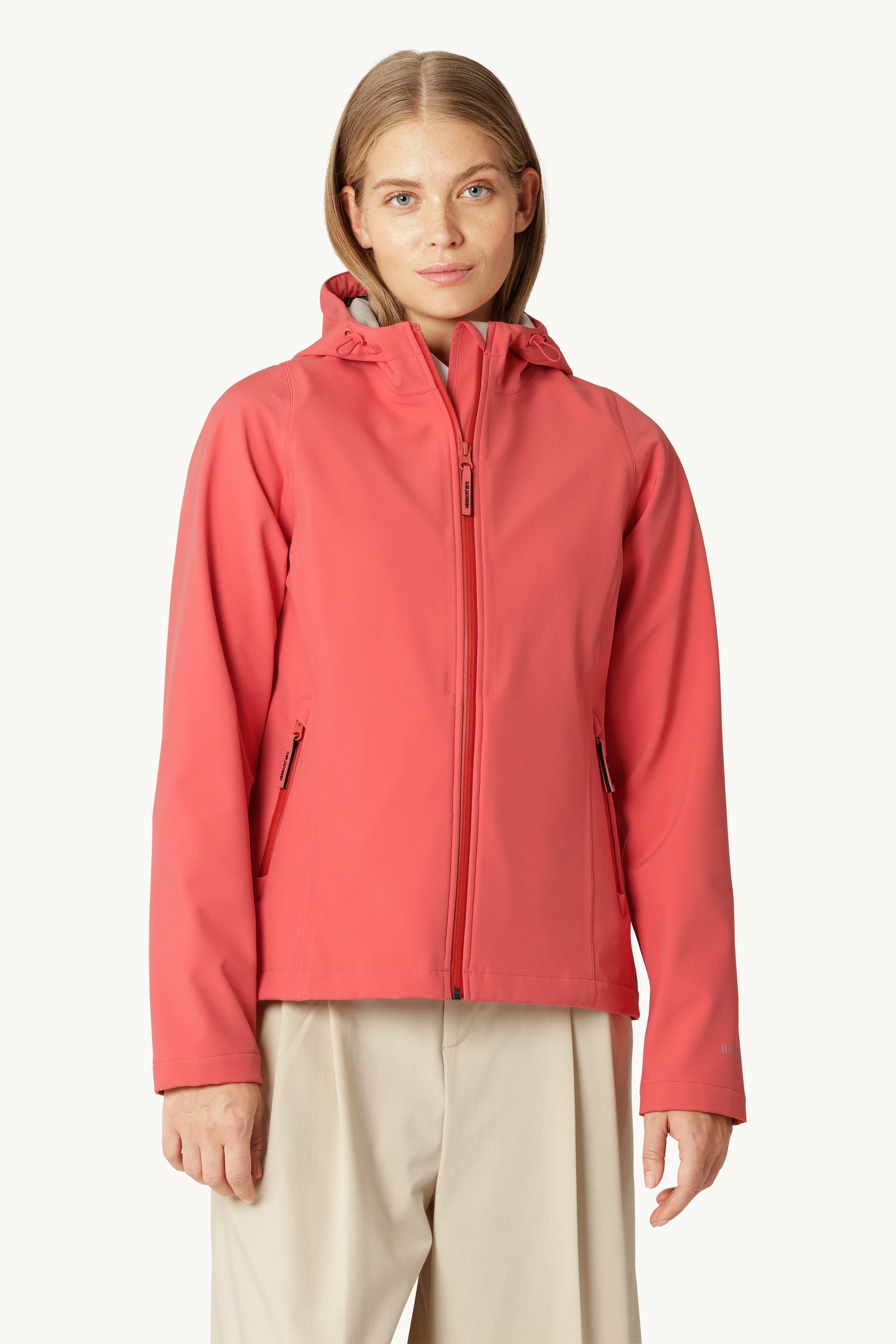 Kort Softshell Regnjakke - Spiced Coral