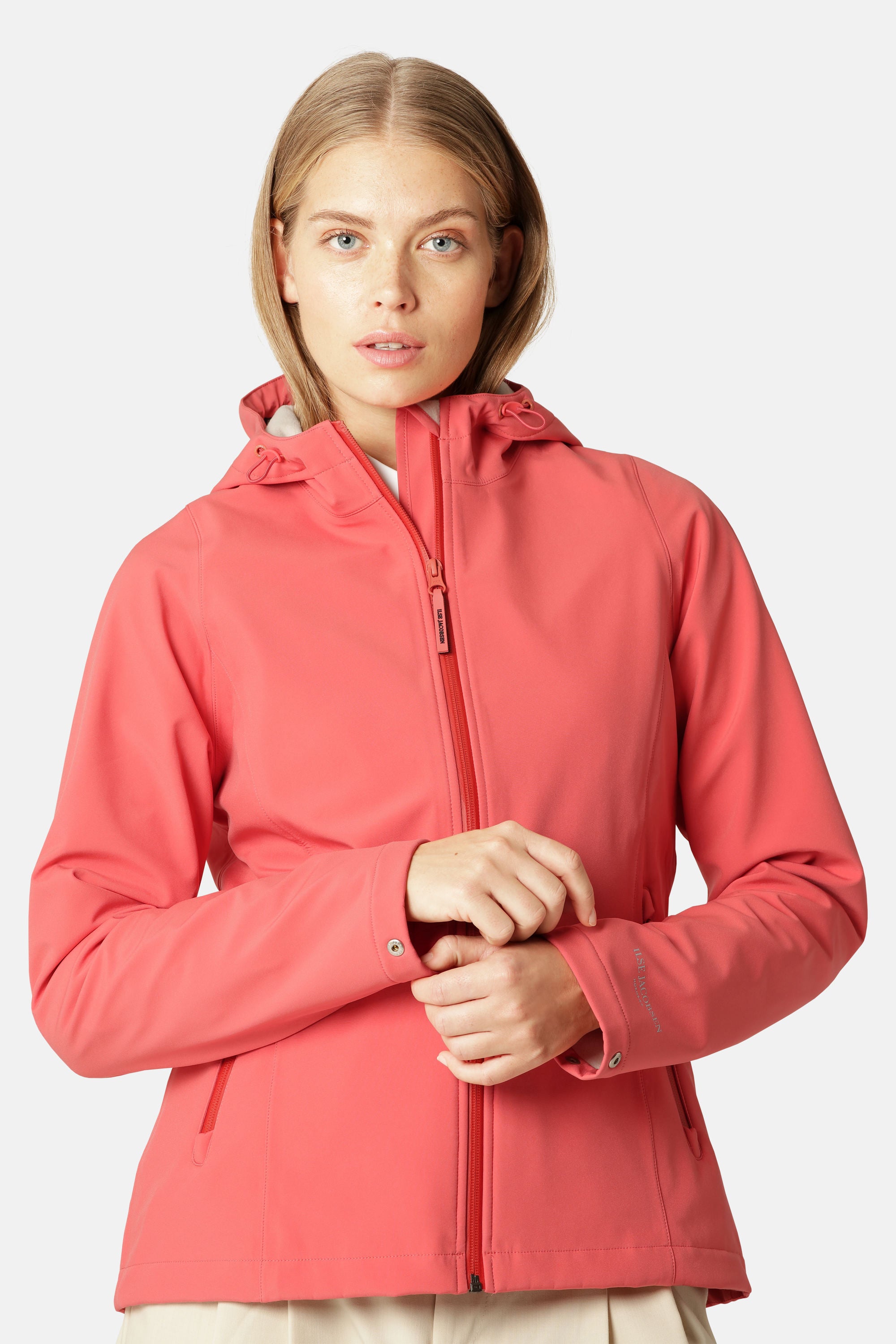 Kort Softshell Regnjakke - Spiced Coral