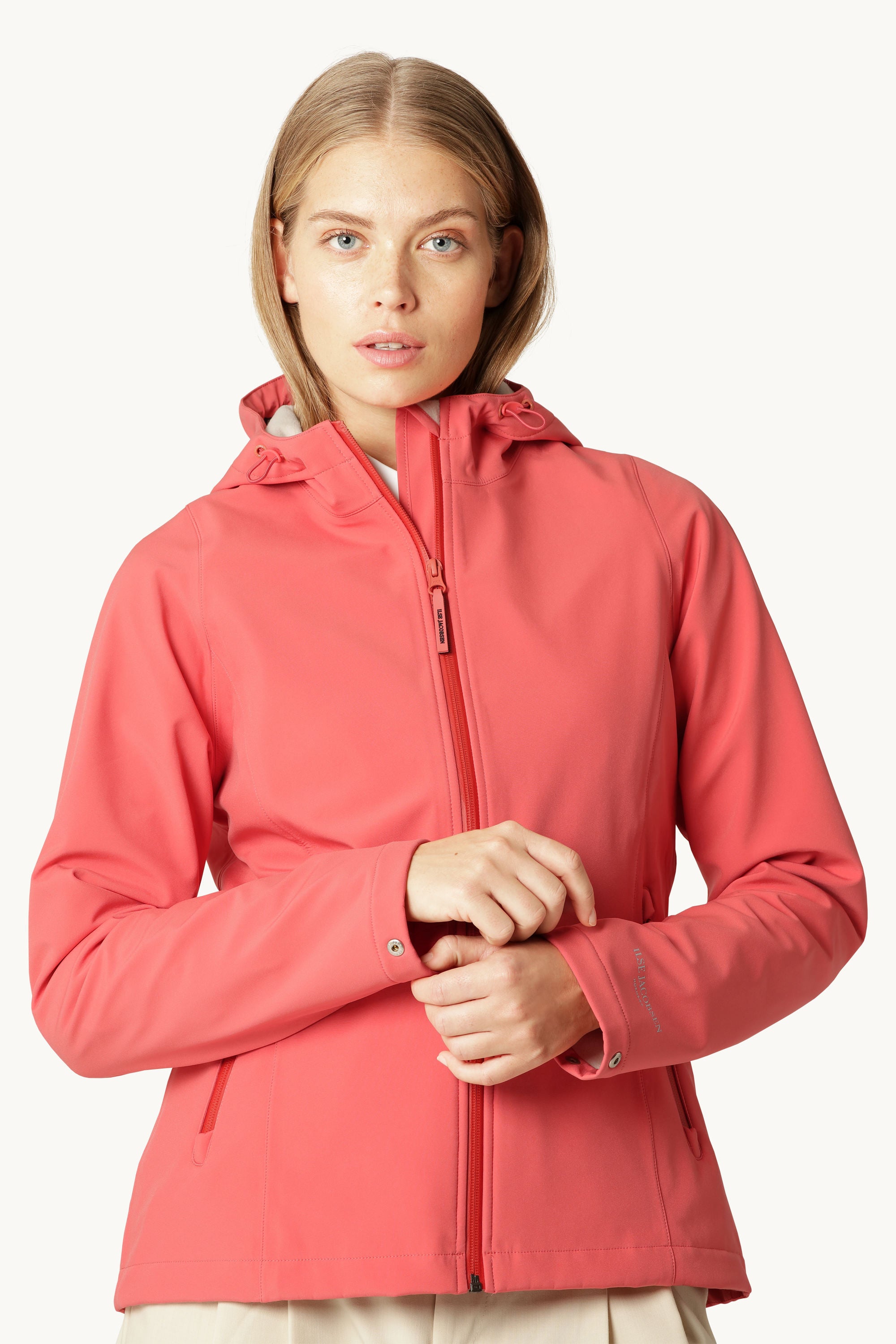 Kort Softshell Regnjakke - Spiced Coral