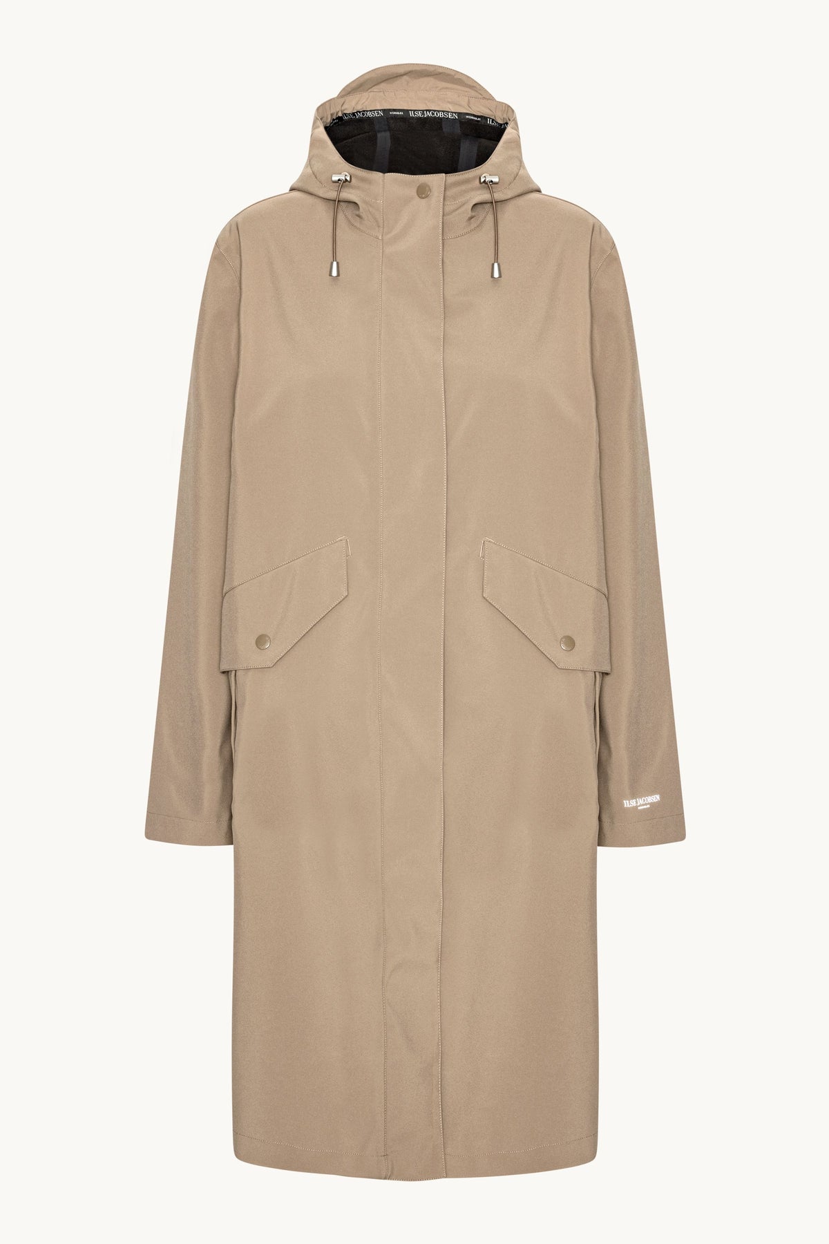 Lang Softshell Regnfrakke - Greige