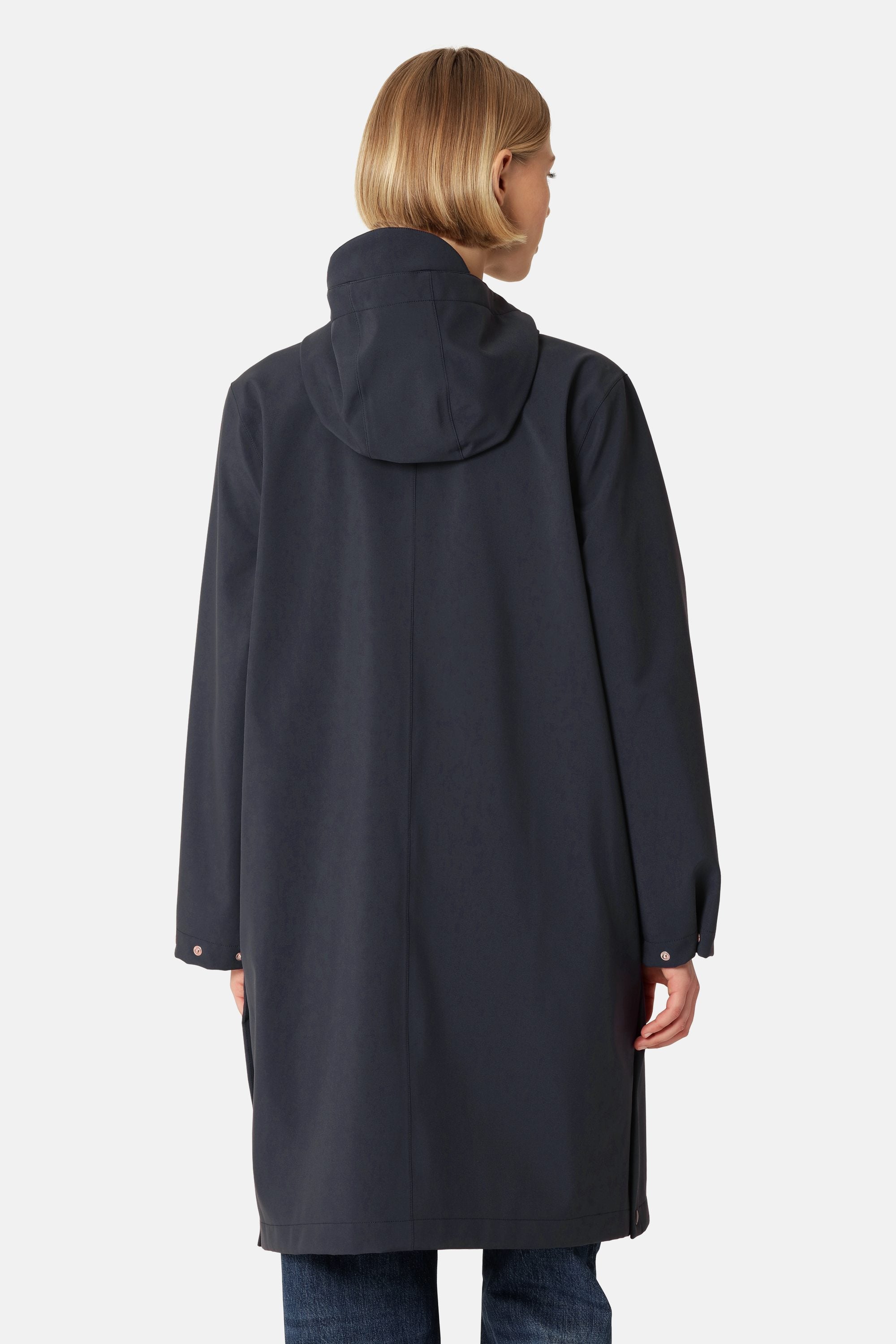 Long Softshell Raincoat - Dark Indigo