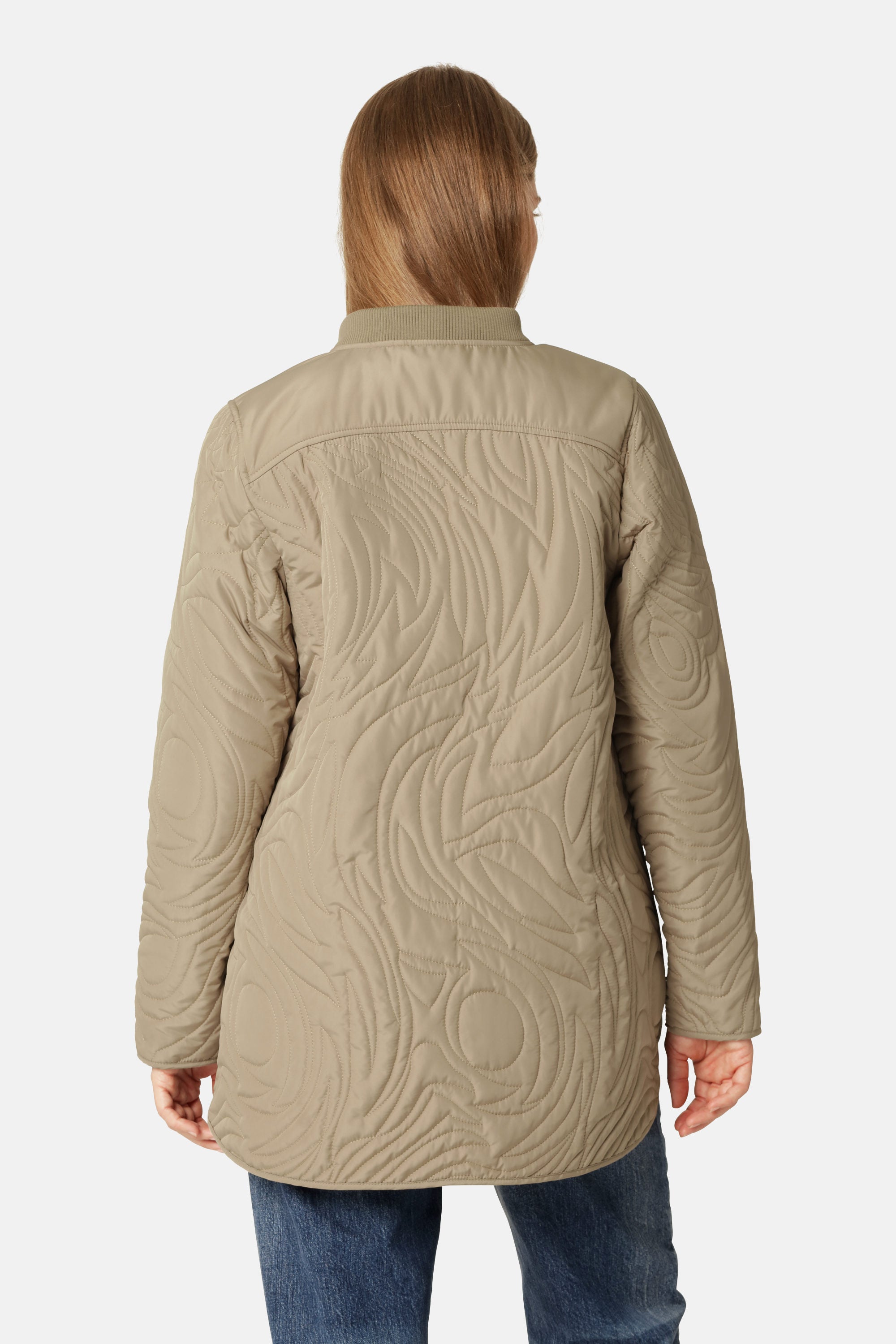 Kort Quiltet Jakke - Greige