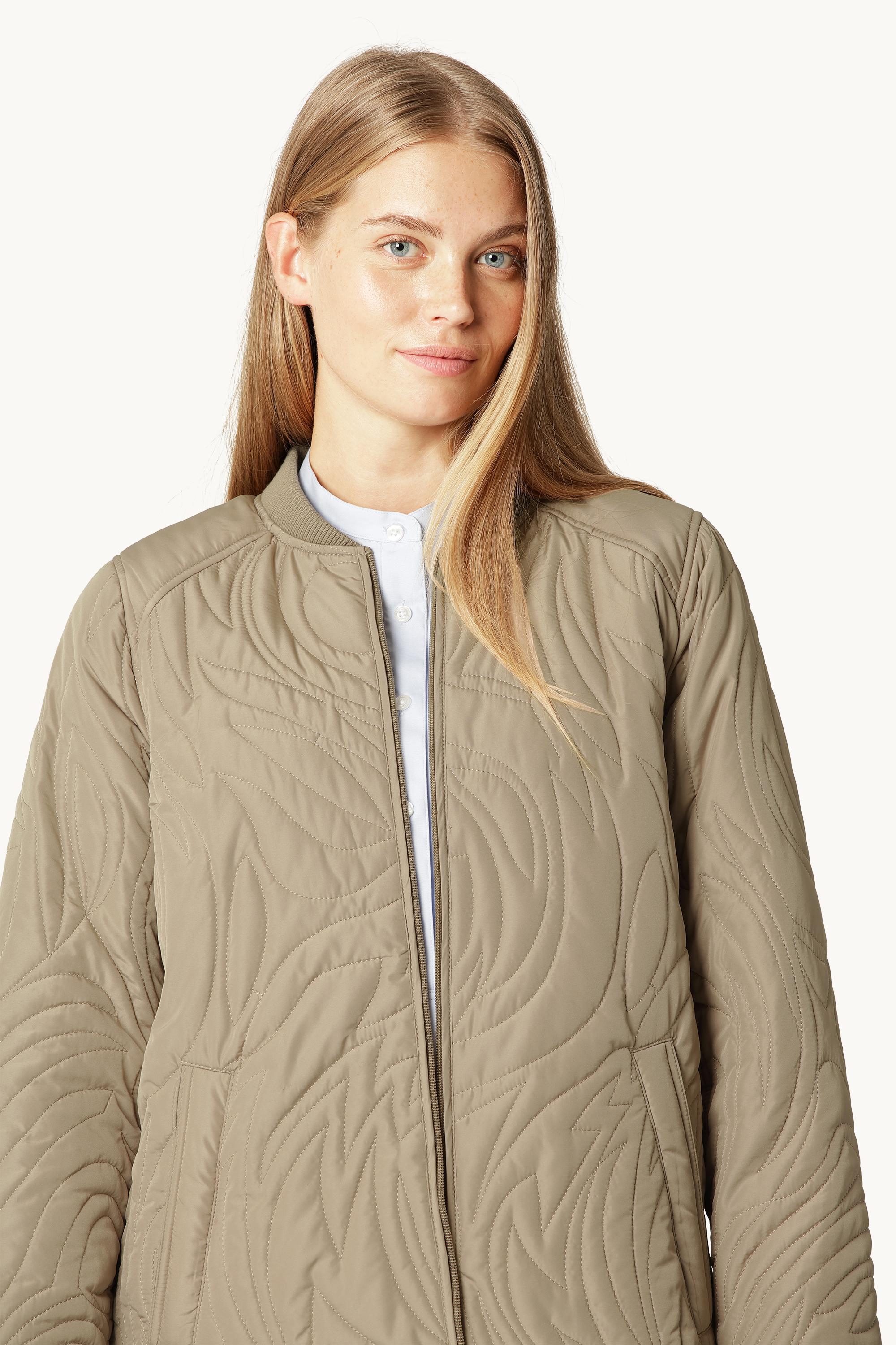 Kort Quiltet Jakke - Greige