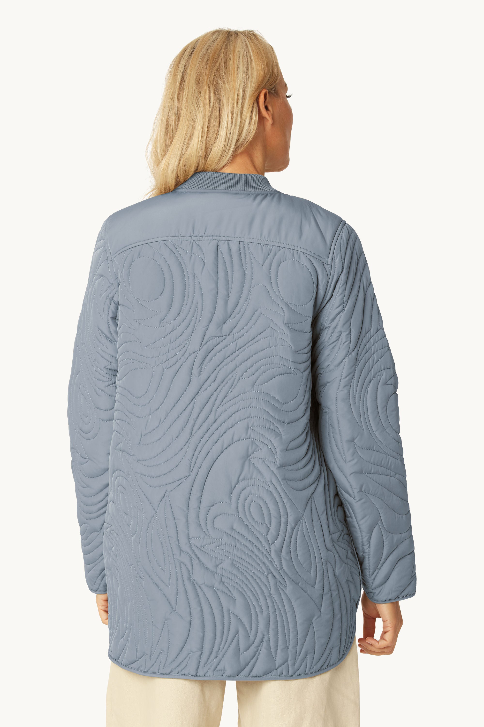 Kort Quiltet Jakke - Grey Blue