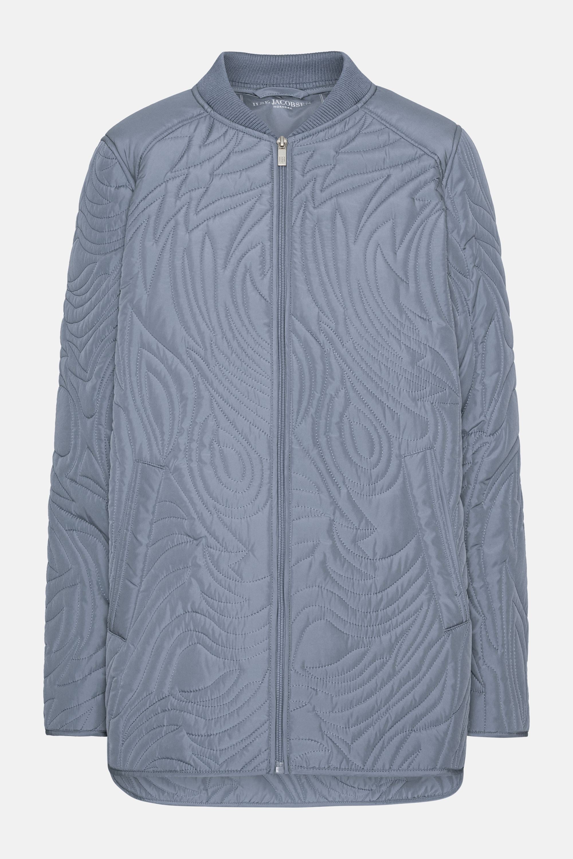 Kort Quiltet Jakke - Grey Blue