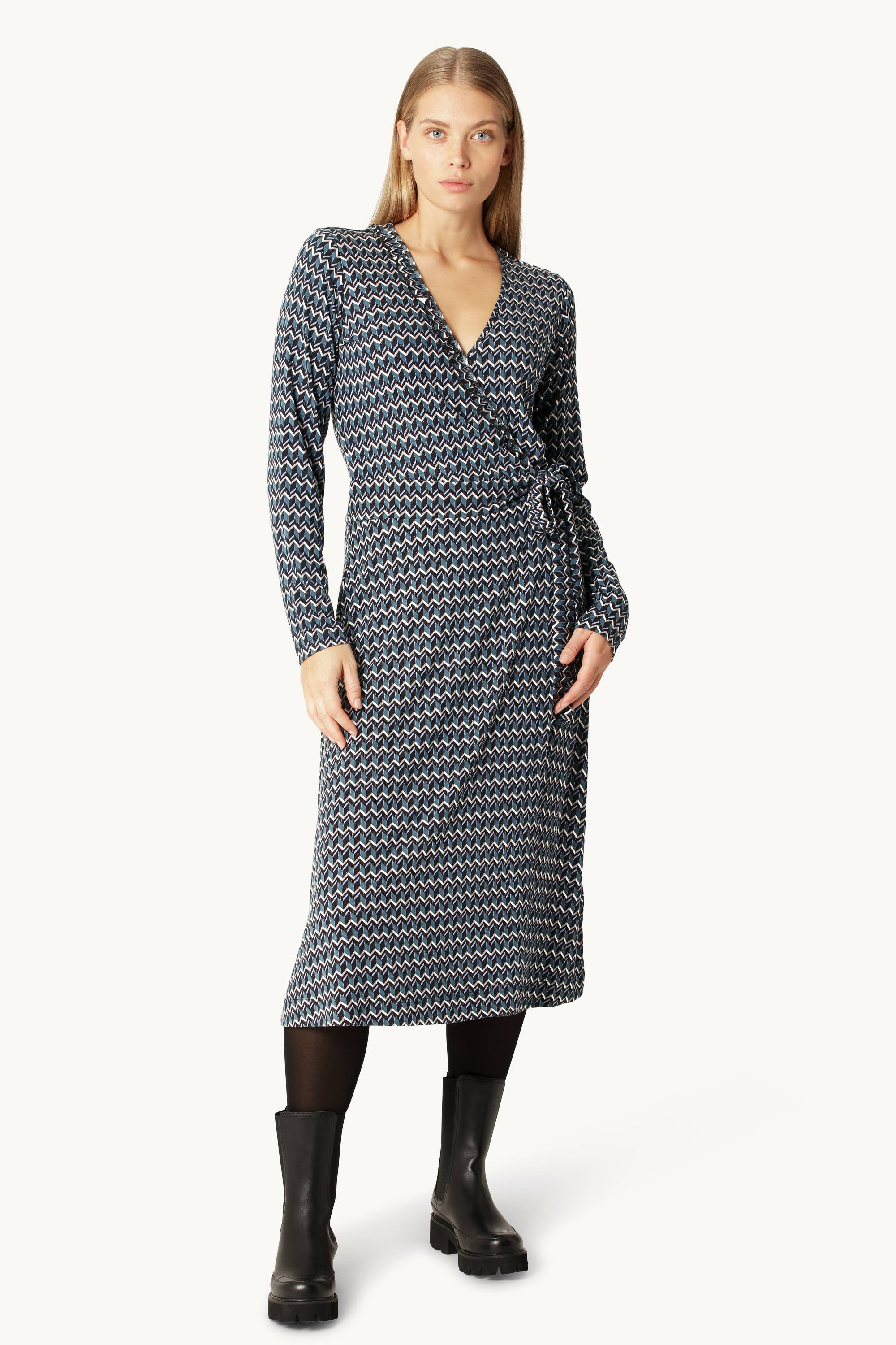 Elisa Harlekin Wrap Dress - Dark Indigo