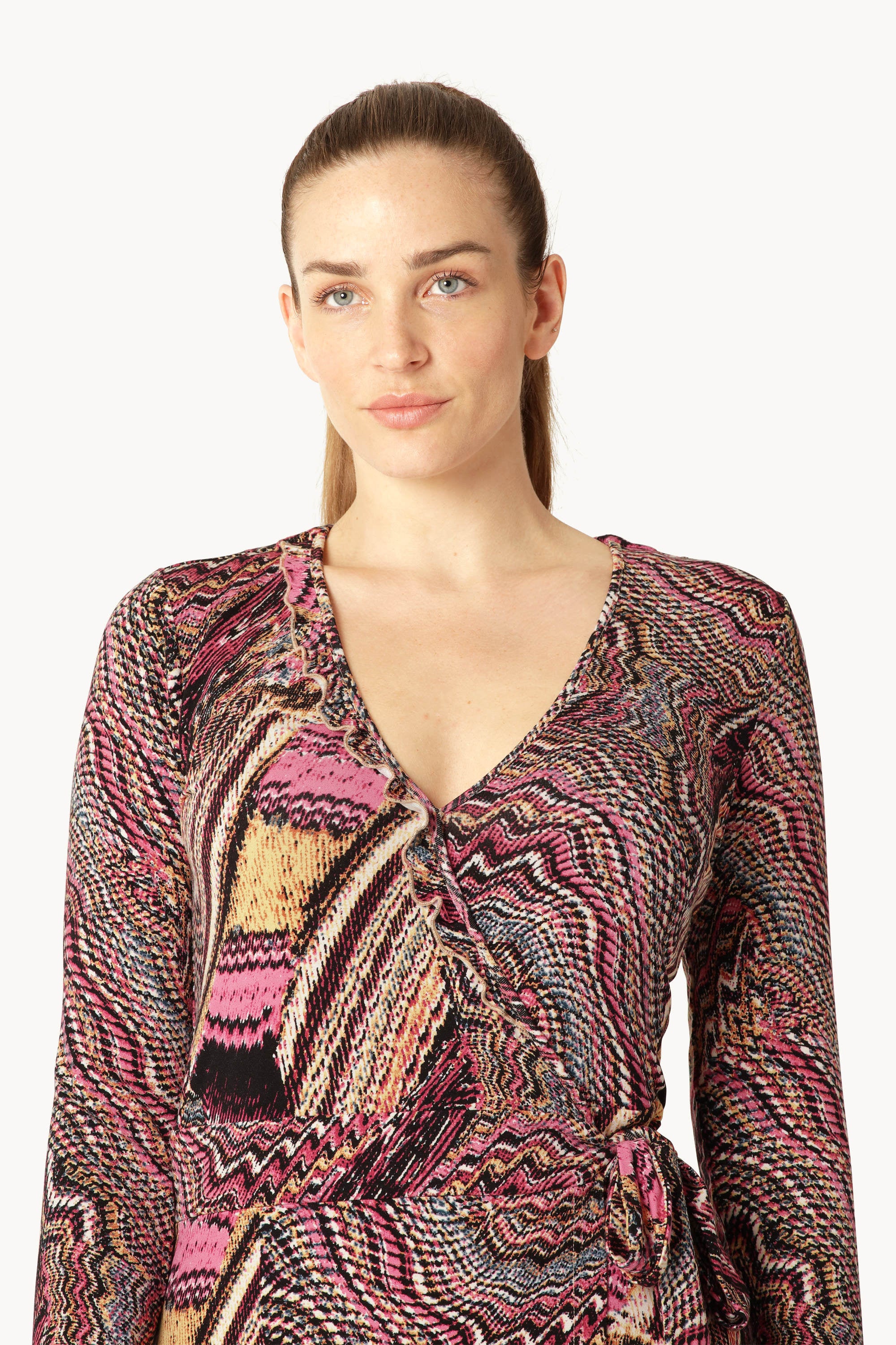 Elisa Seashell Wrap Dress - Rosy Pink