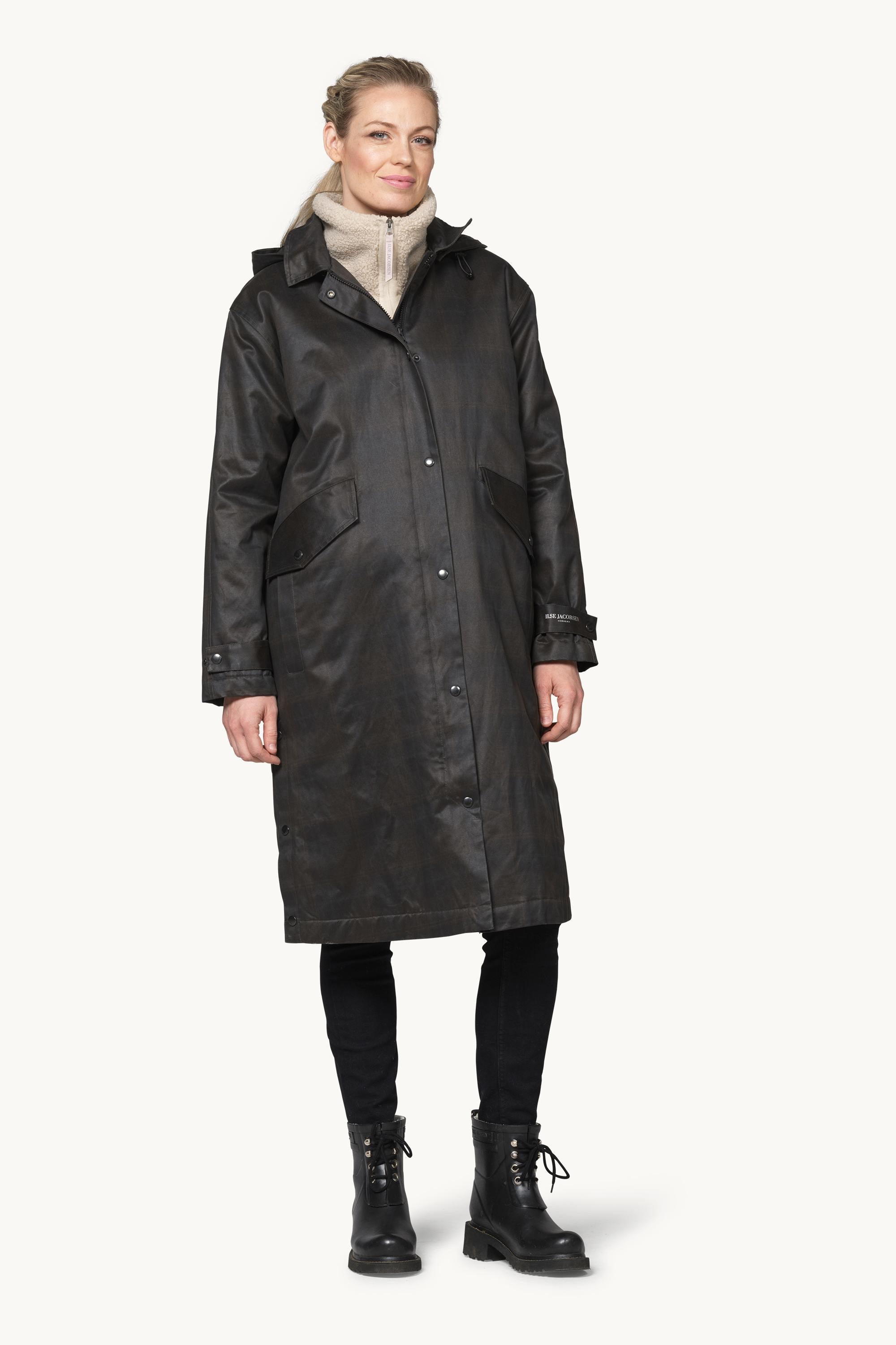Padded Coat - Dark Brown Check