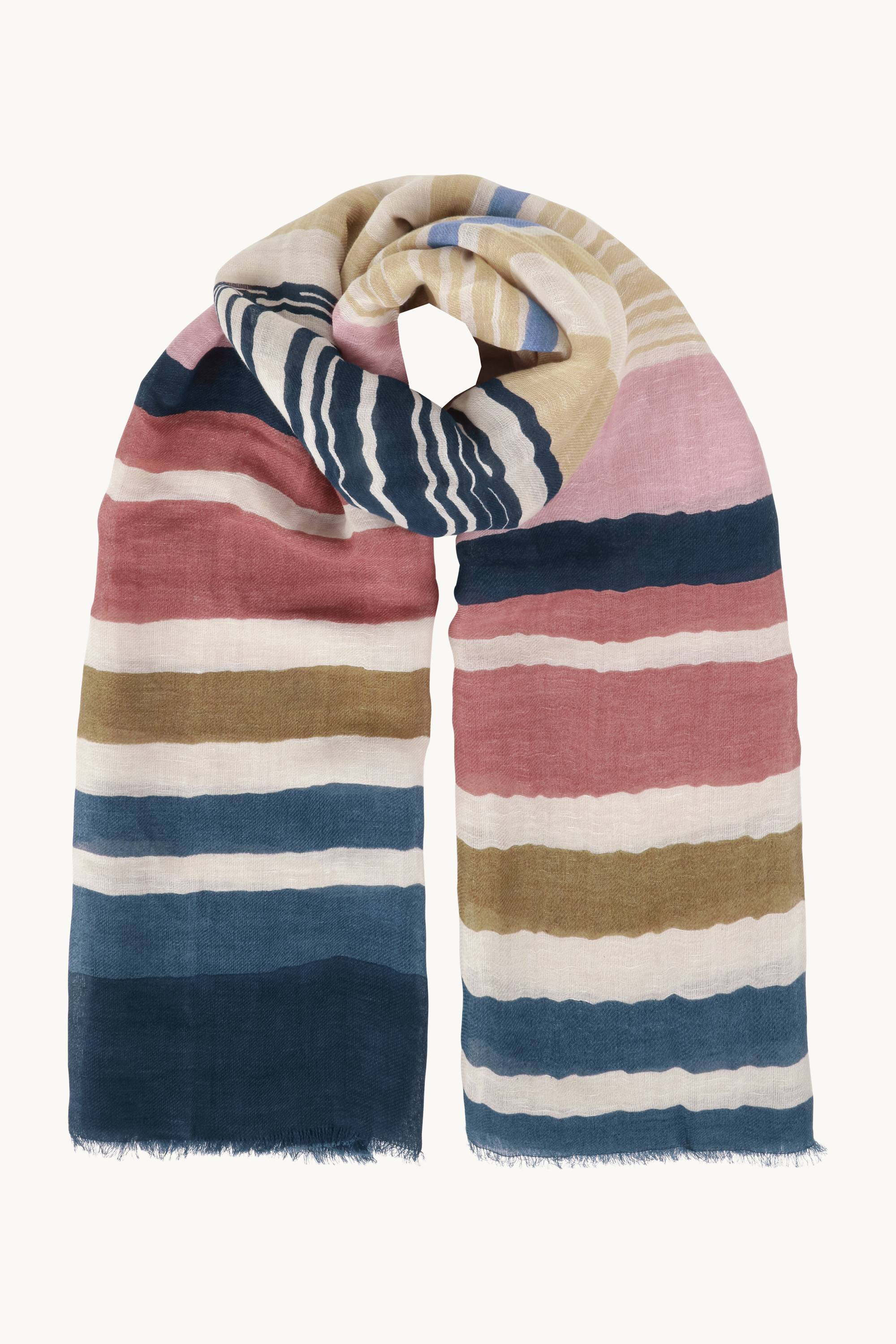 Stribet Tørklæde - Beige Organic Stripe