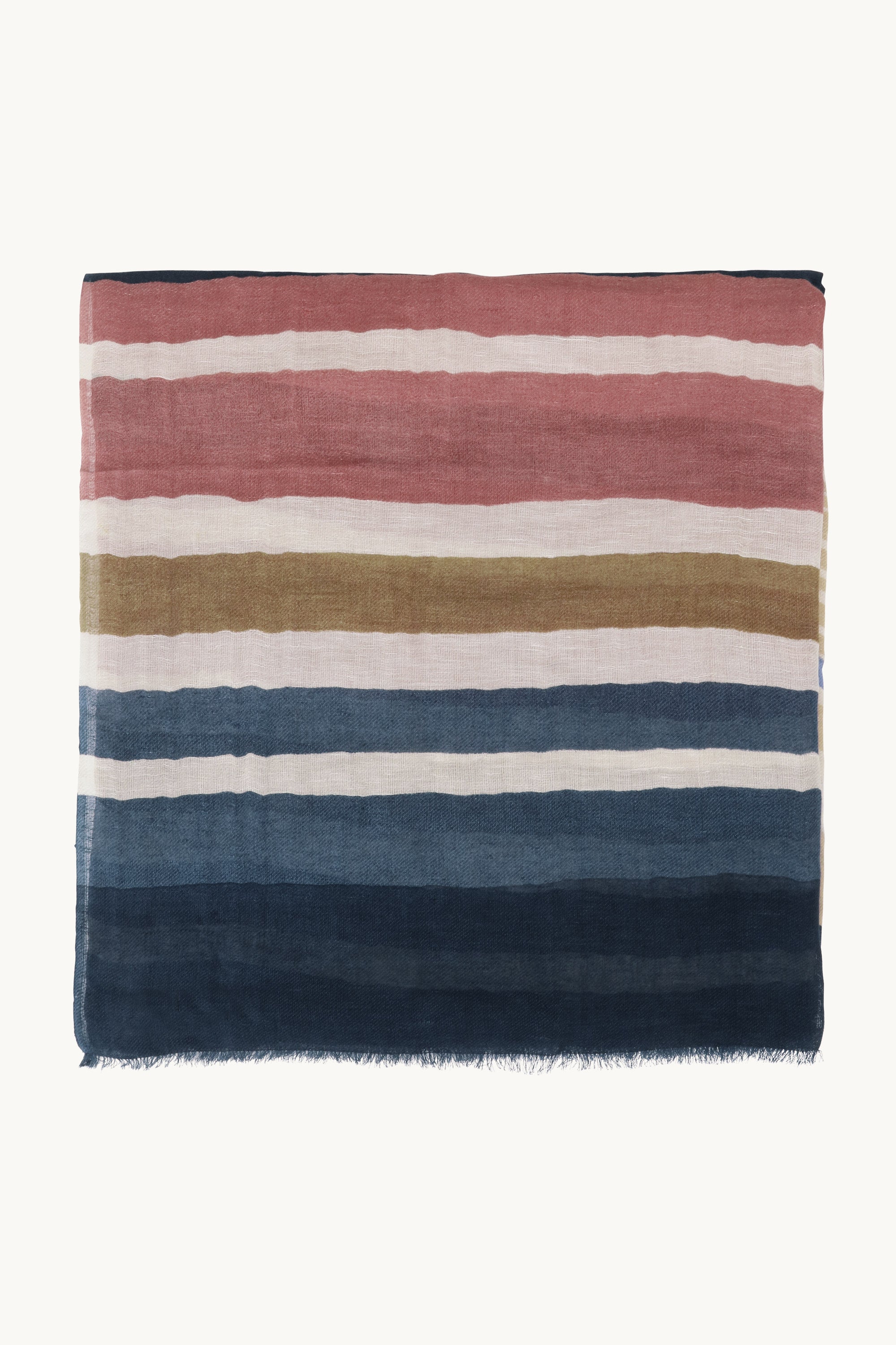 Stribet Tørklæde - Beige Organic Stripe