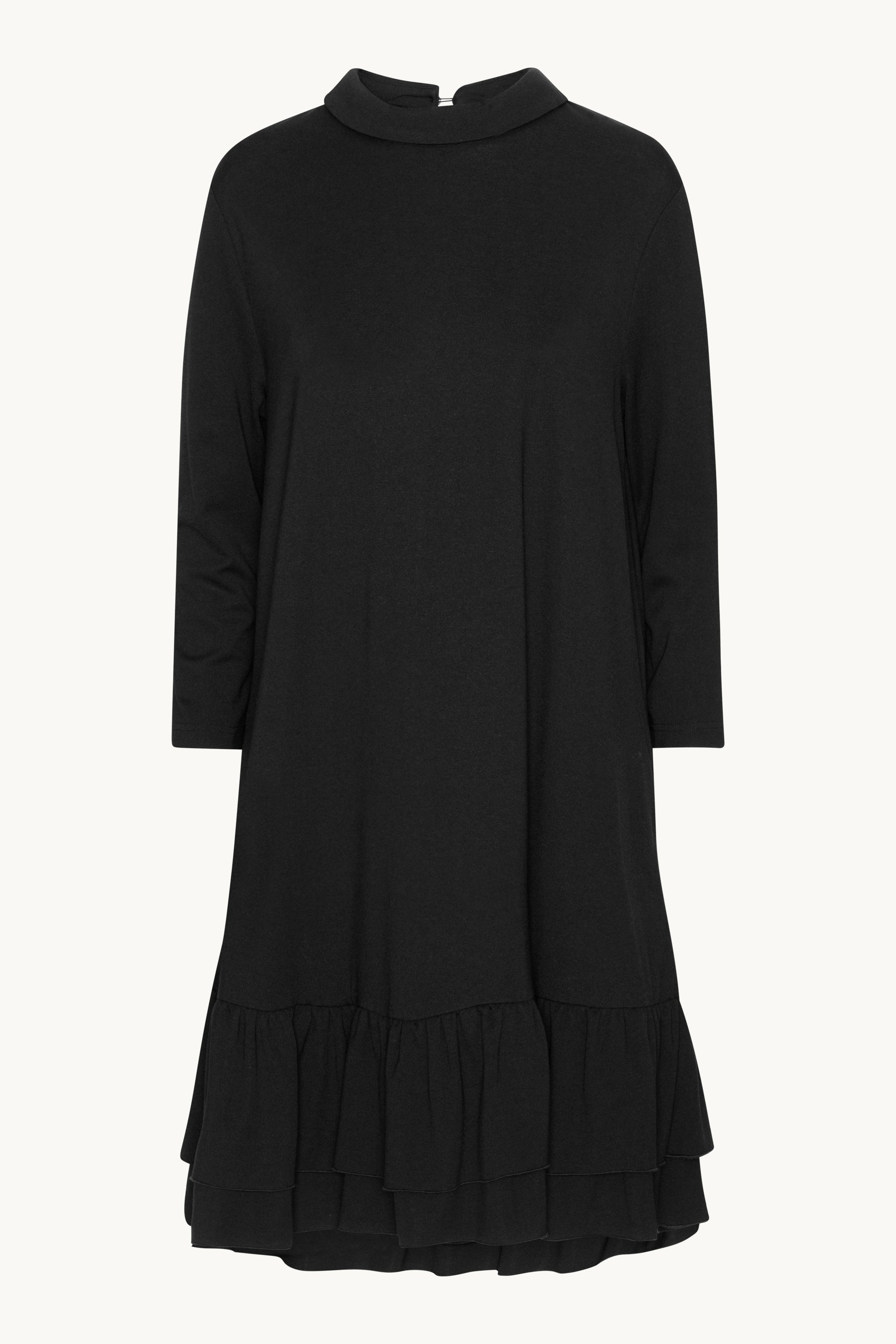 Short Dress With Flounce - Black