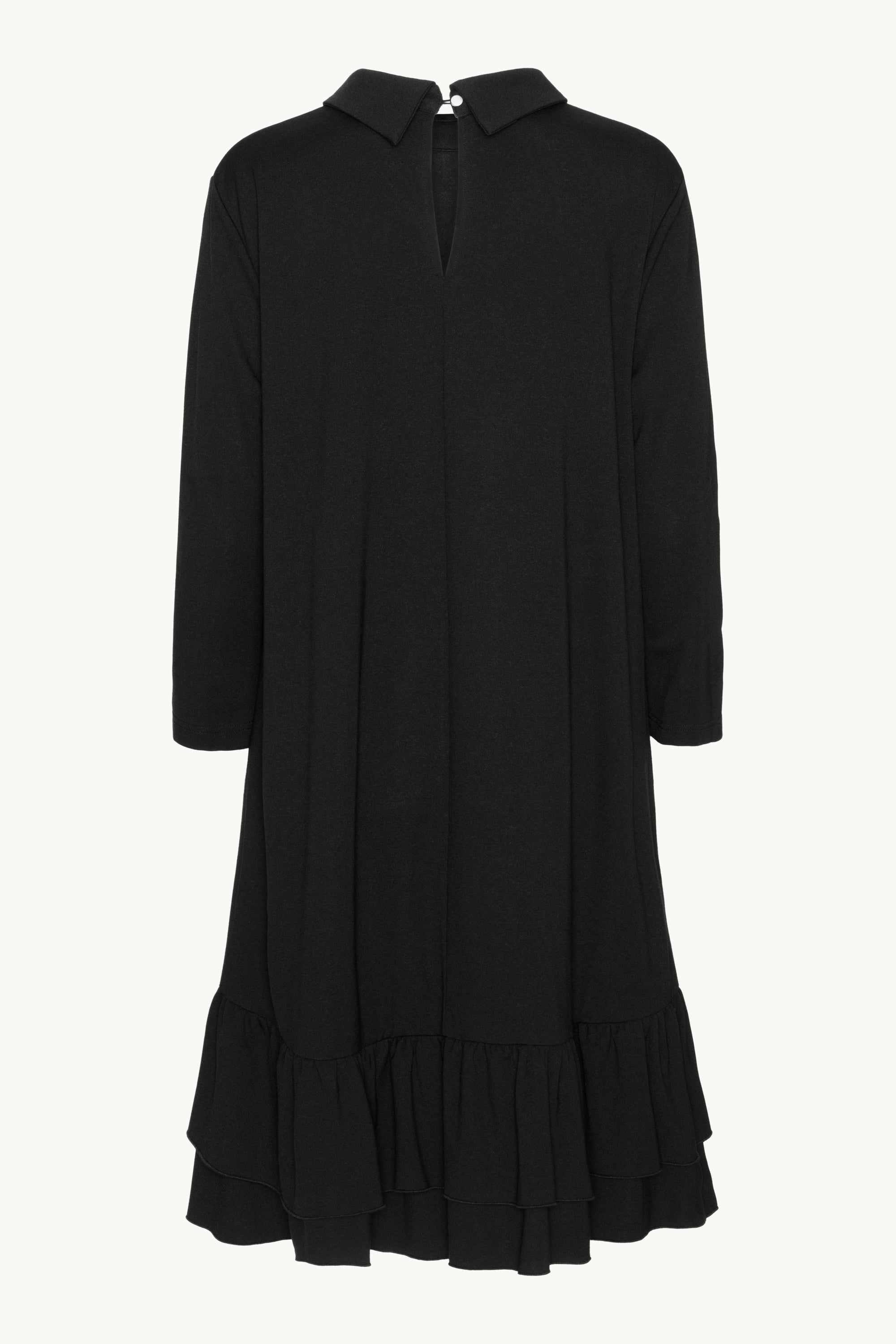 Short Dress With Flounce - Black