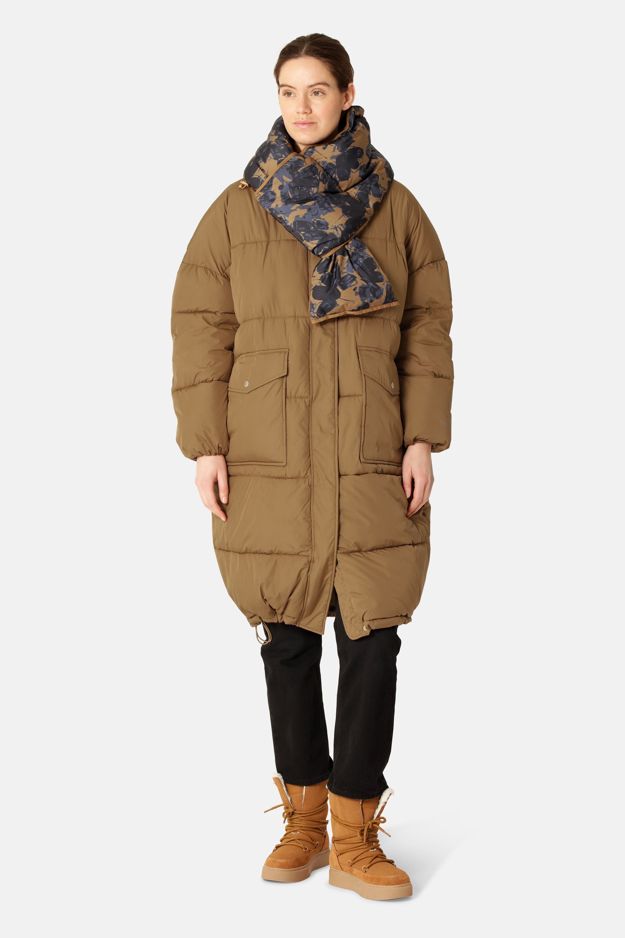 Padded Scarf - Beige Butterfly