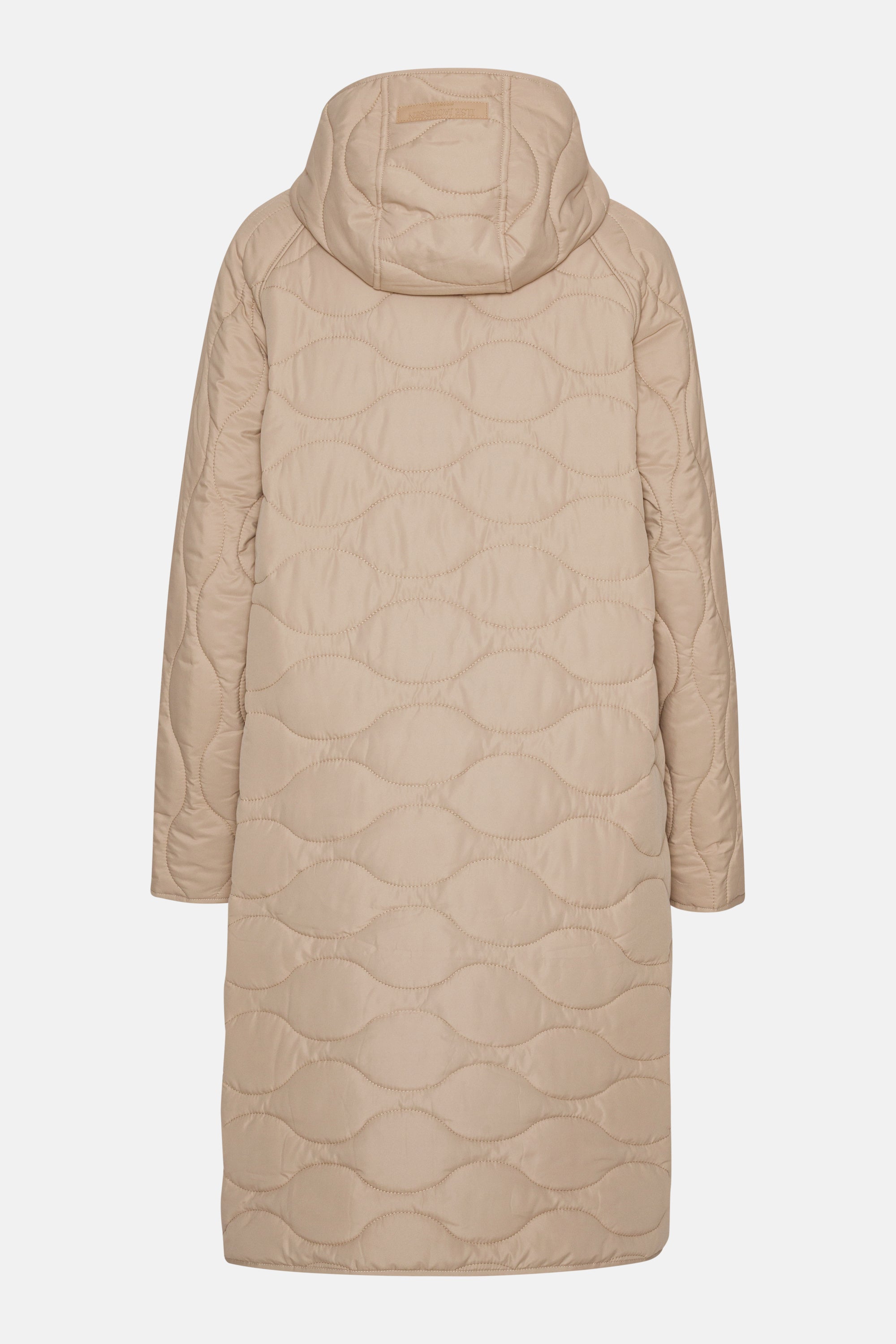 Long Quilt Jacket with Hood - Wheat