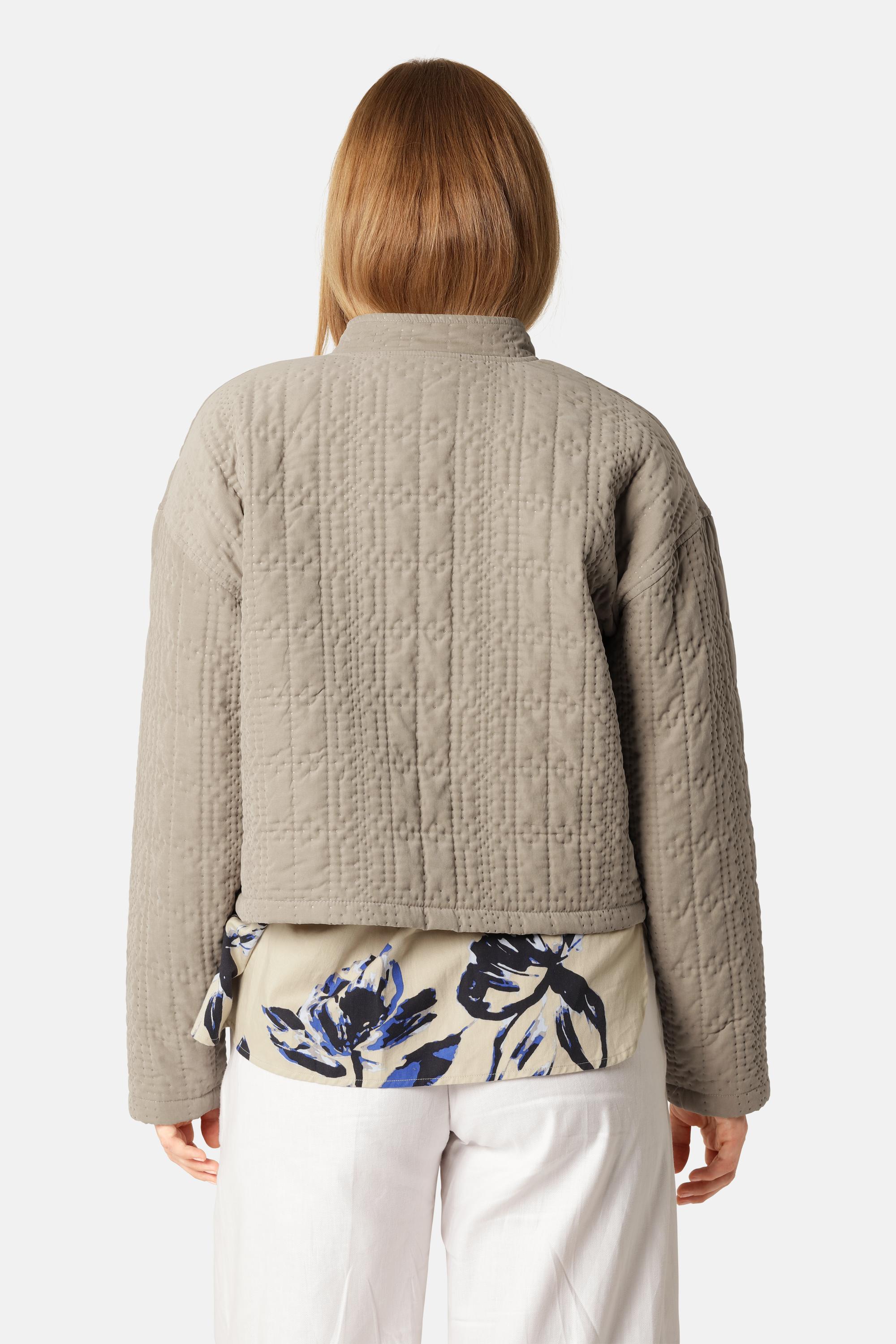 Kort Quiltet Jakke - Greige