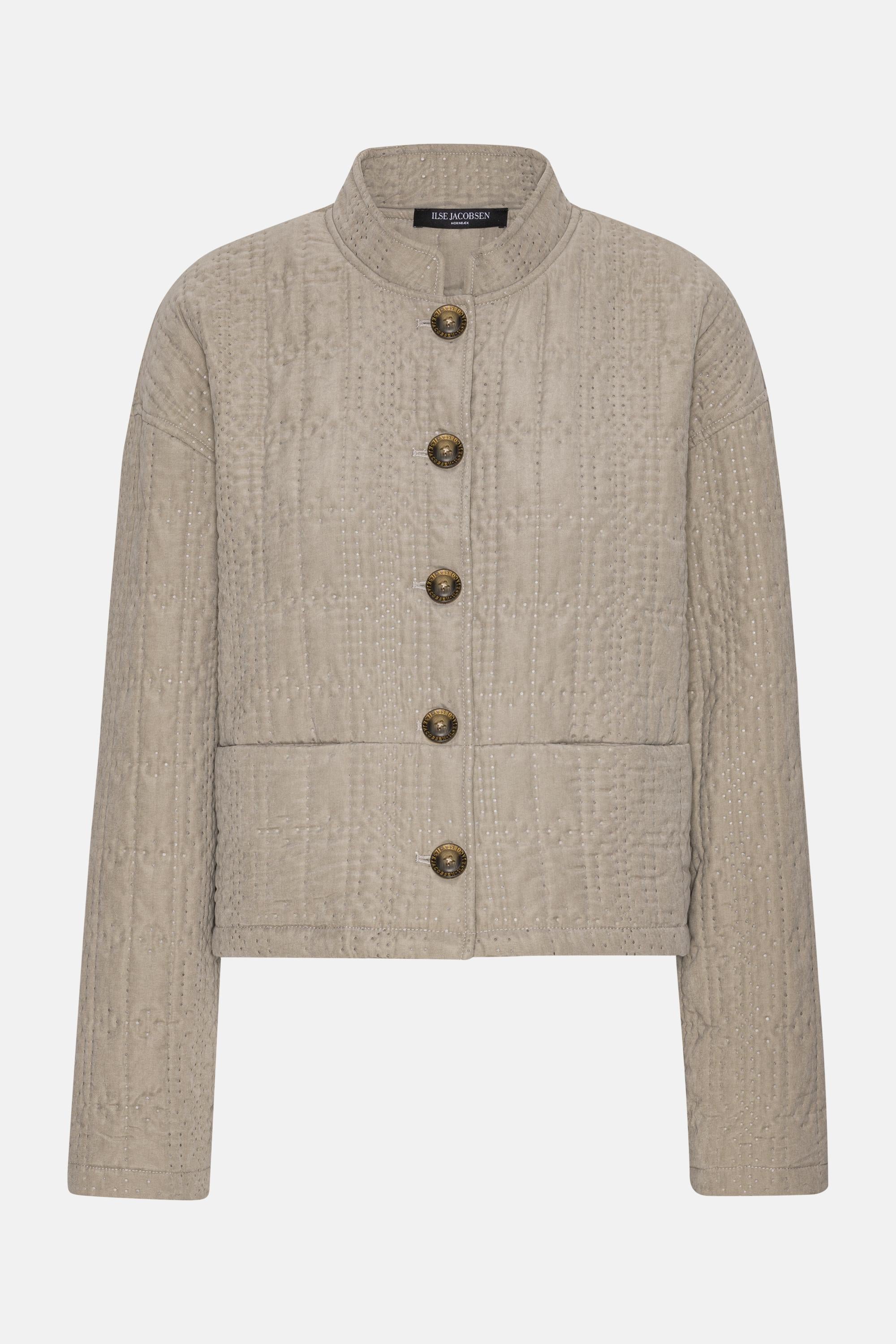 Kort Quiltet Jakke - Greige