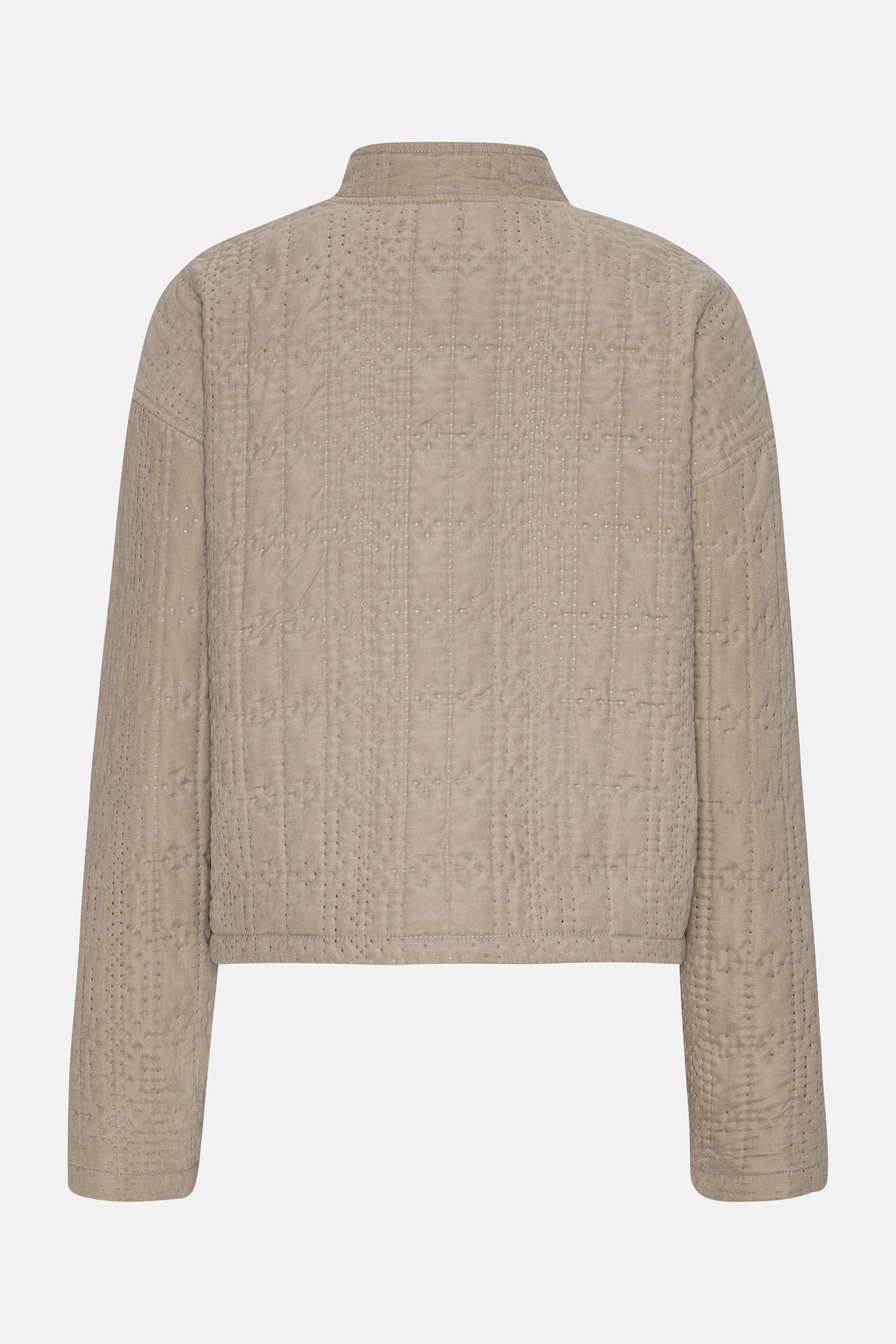 Kort Quiltet Jakke - Greige