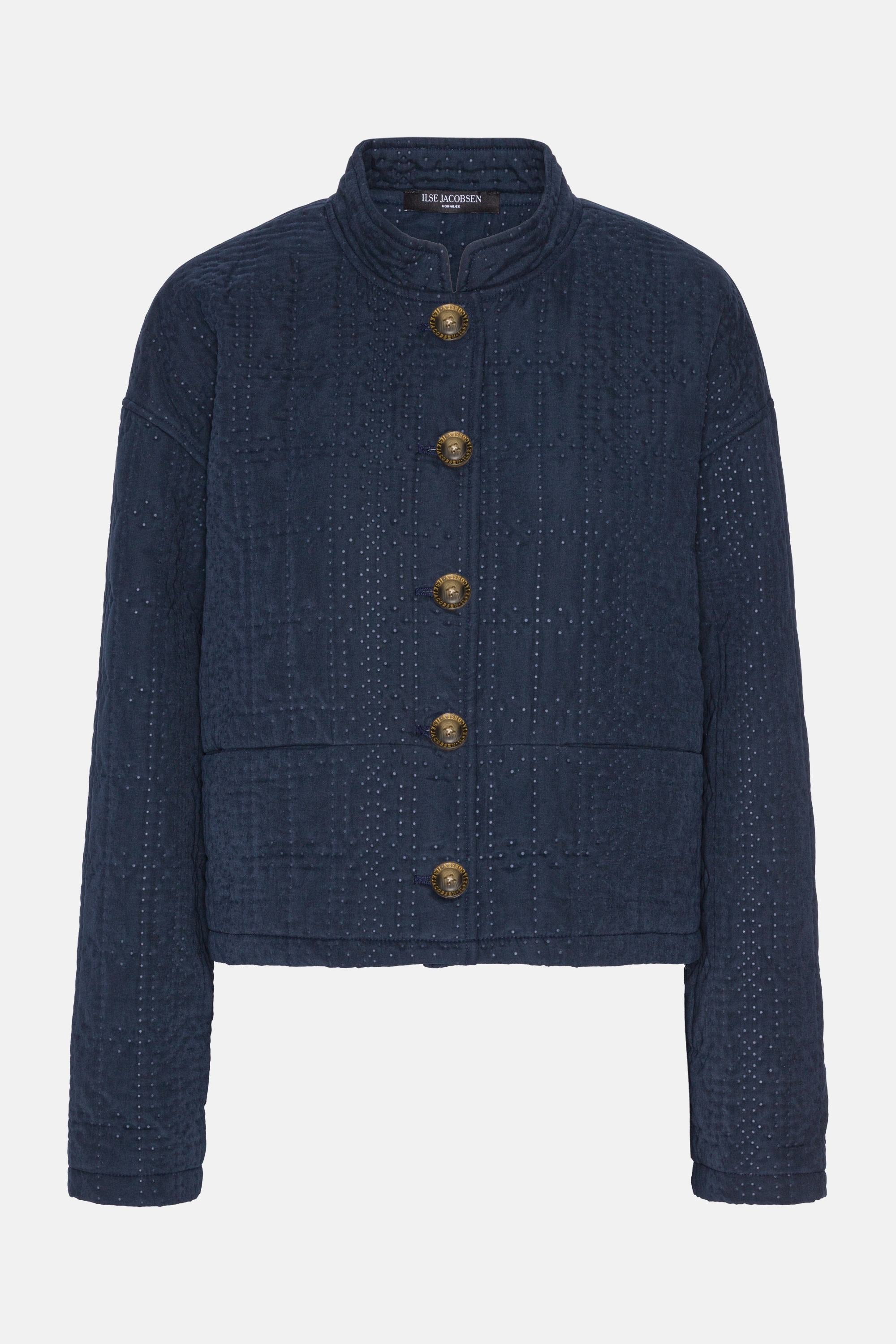 Kort Quiltet Jakke - Dark Indigo
