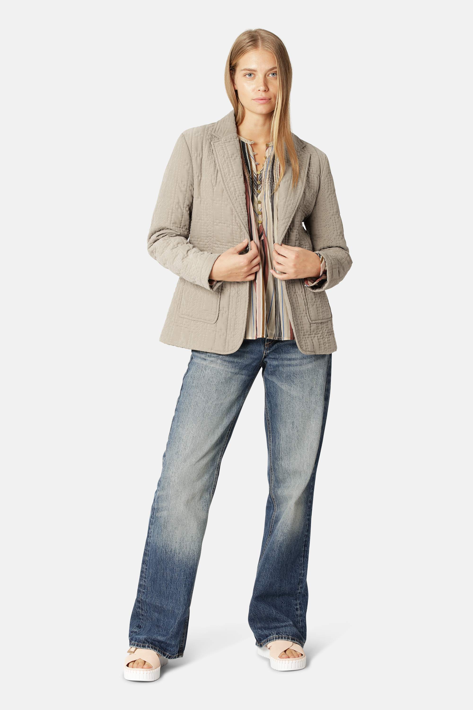 Quiltet Blazer - Greige