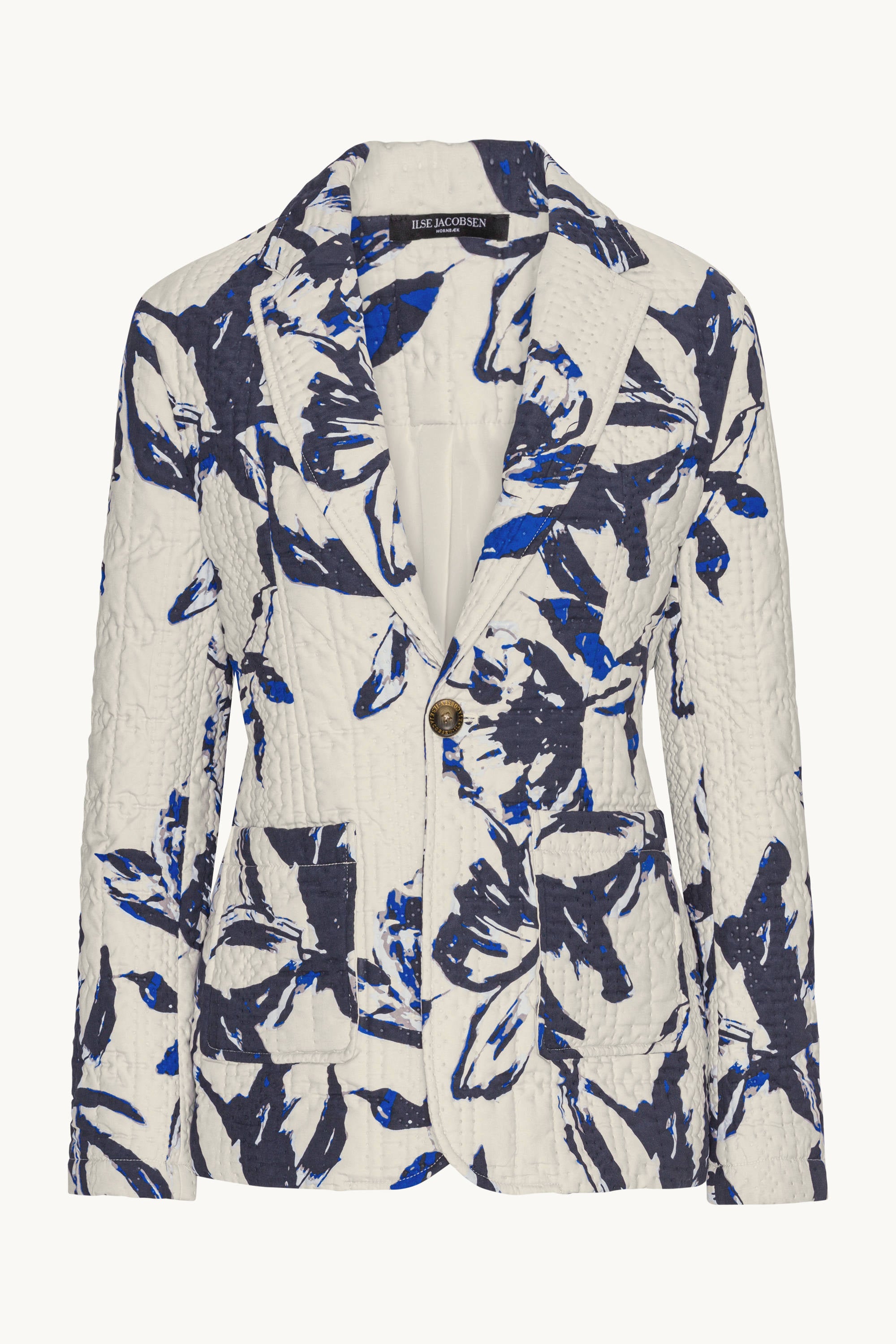 Quiltet Blazer - Beige Artsy Stroke Flower
