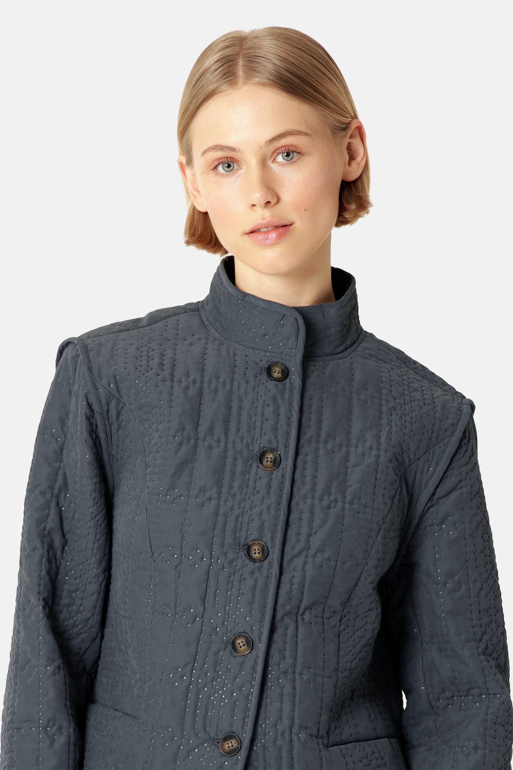 Short Quilted Jacket - Ombre Blue
