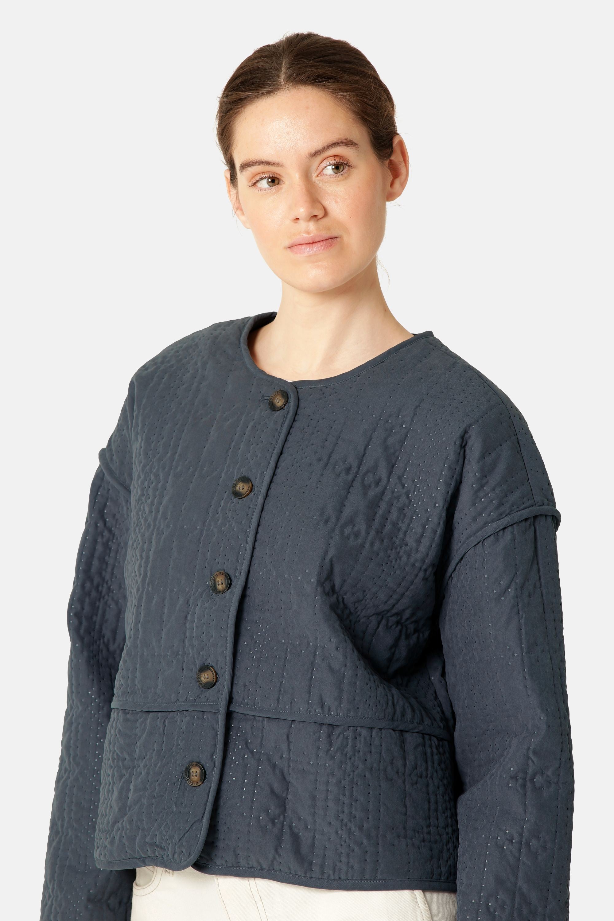 Short Quilted Jacket - Ombre Blue