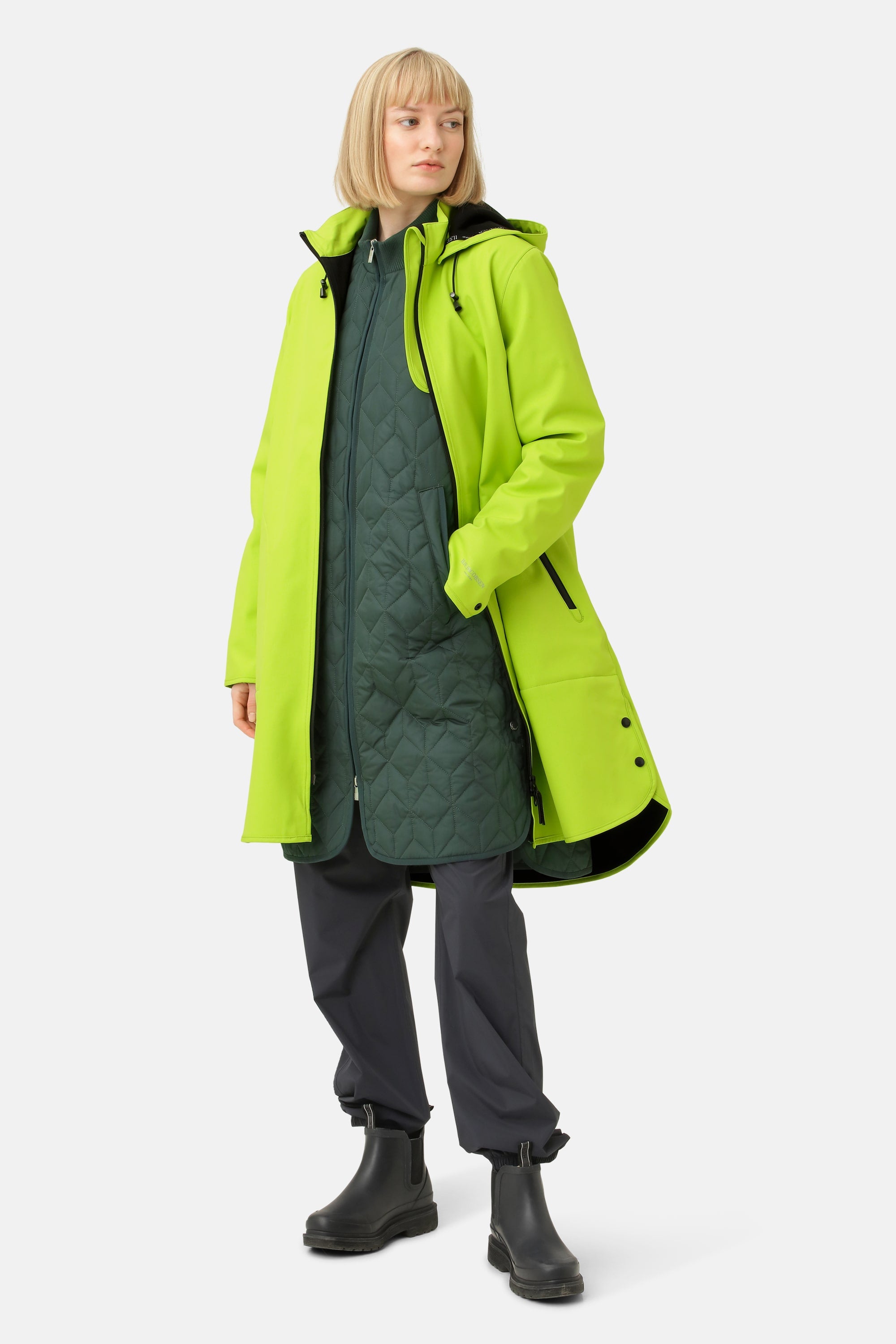 Softshell Regnjakke A-form - Lime Green