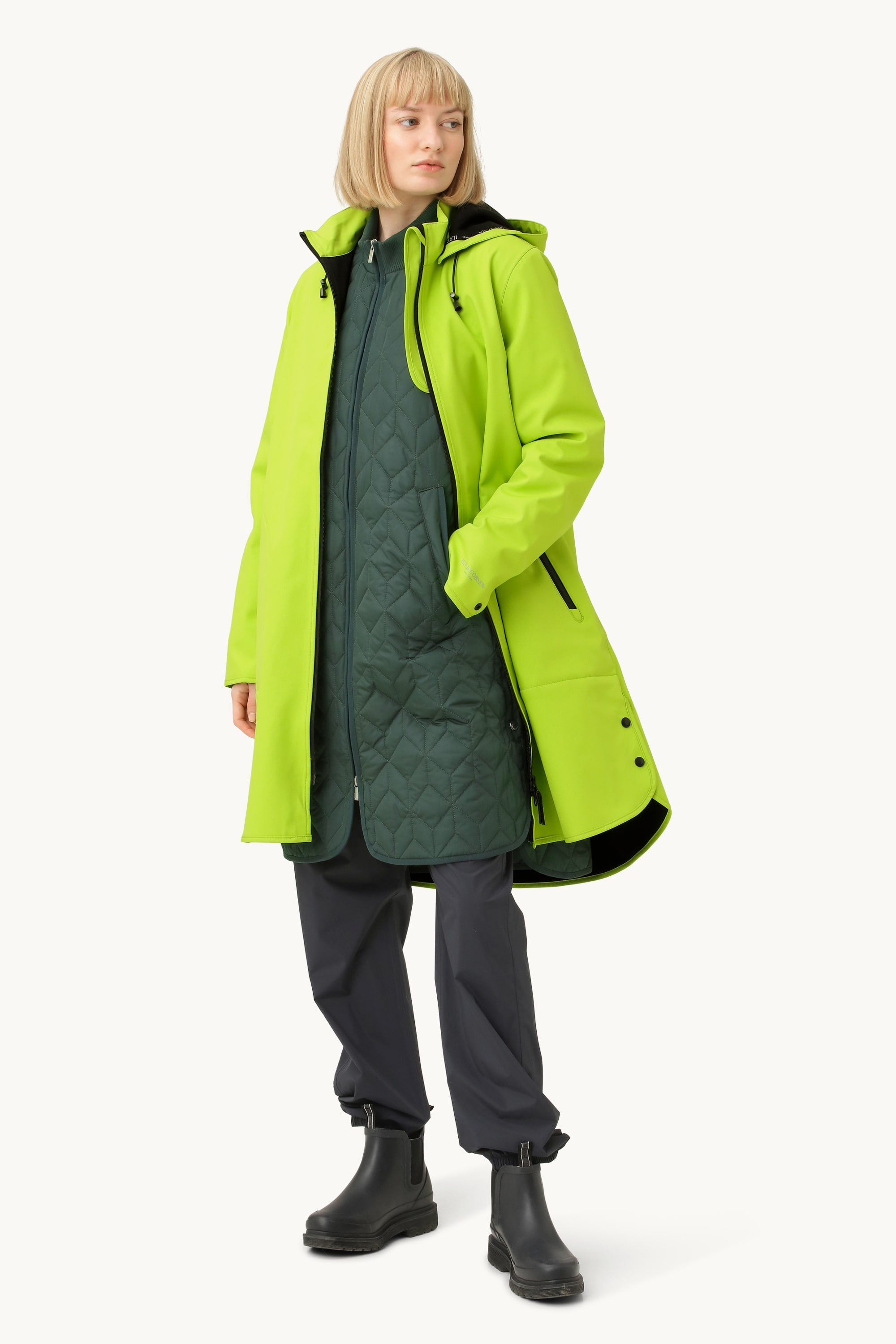 Softshell Regnjakke A-form - Lime Green