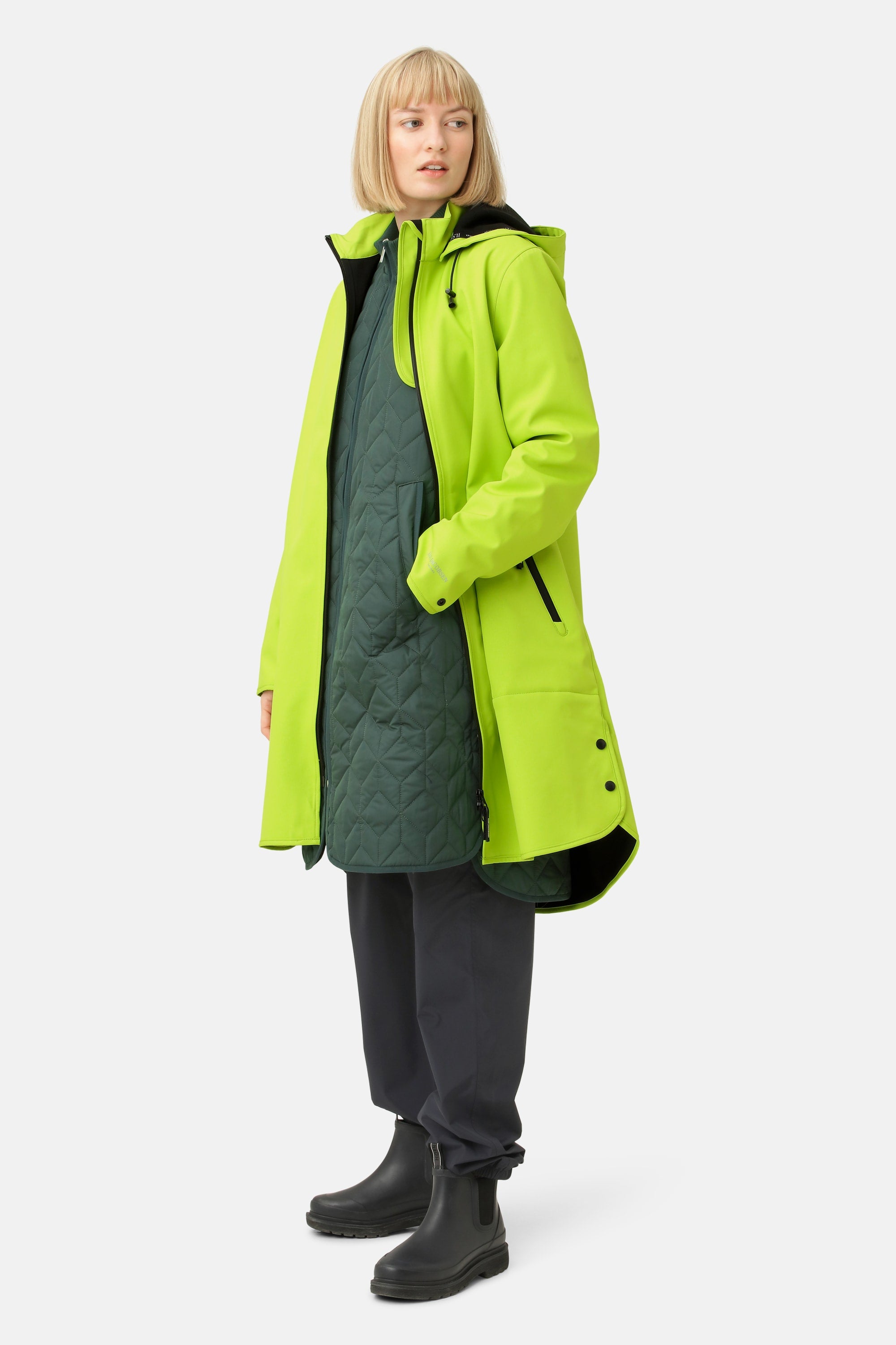 Softshell Regnjakke A-form - Lime Green