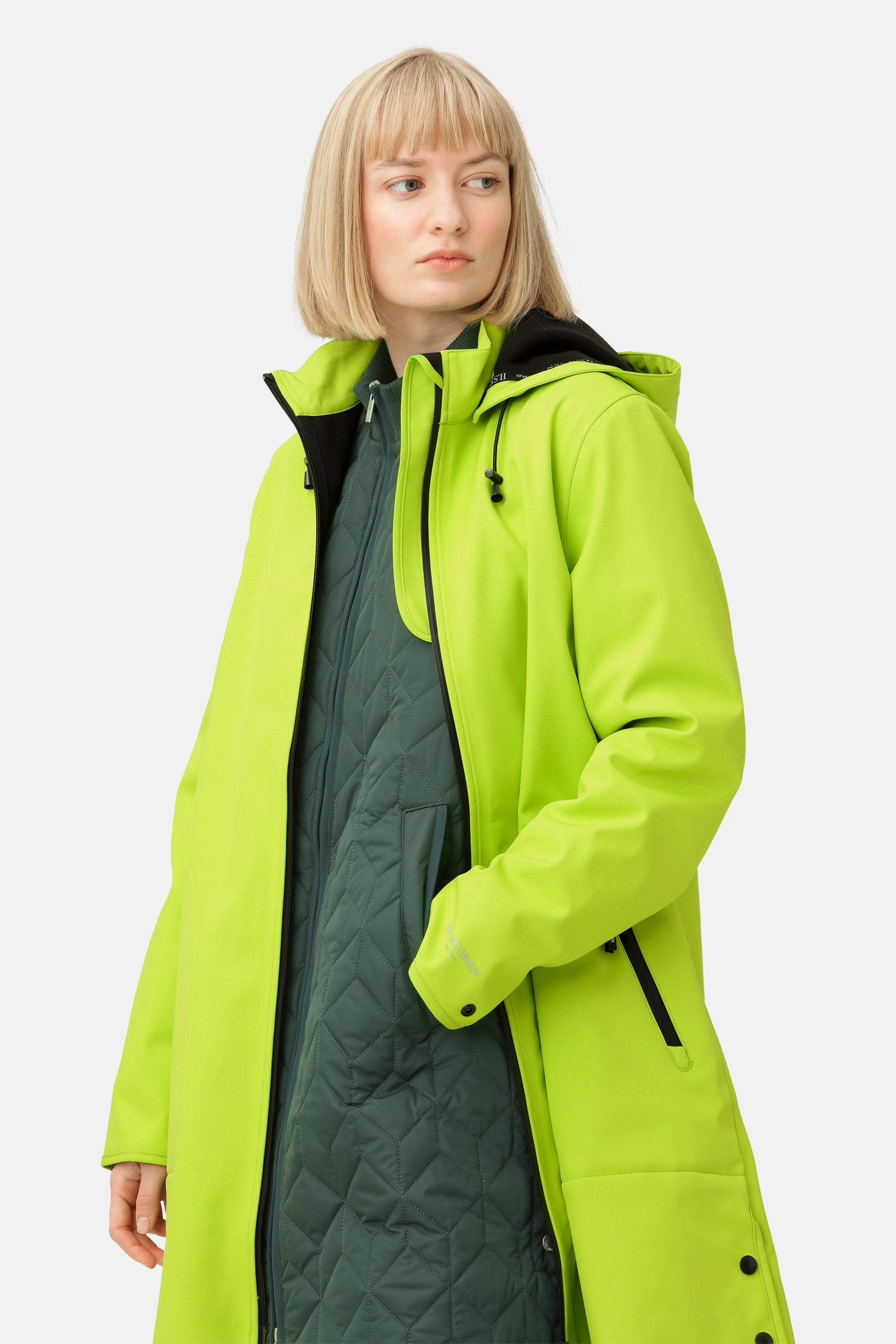 Softshell Regnjakke A-form - Lime Green