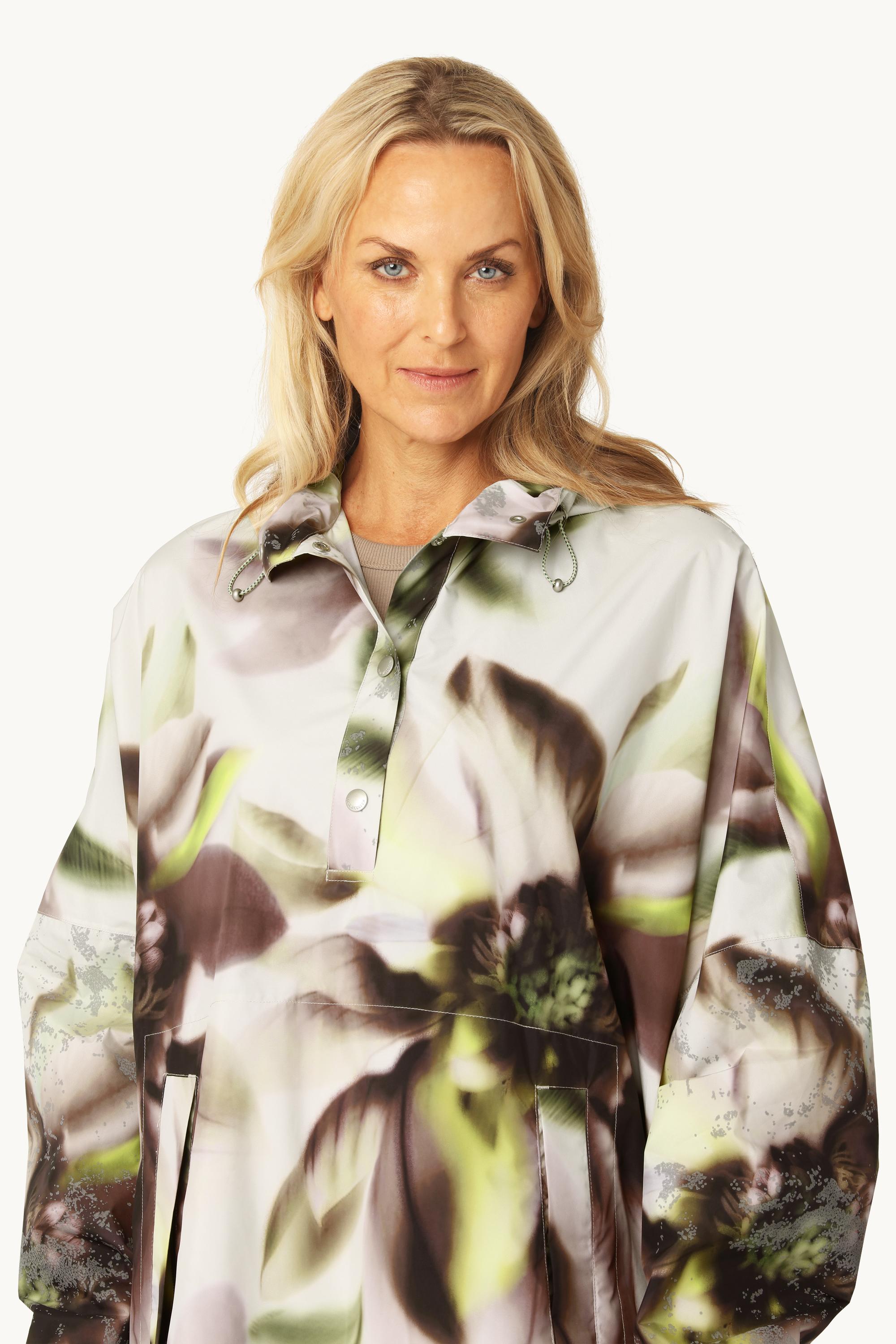 Poncho Raincoat - Light Photoristic Flower