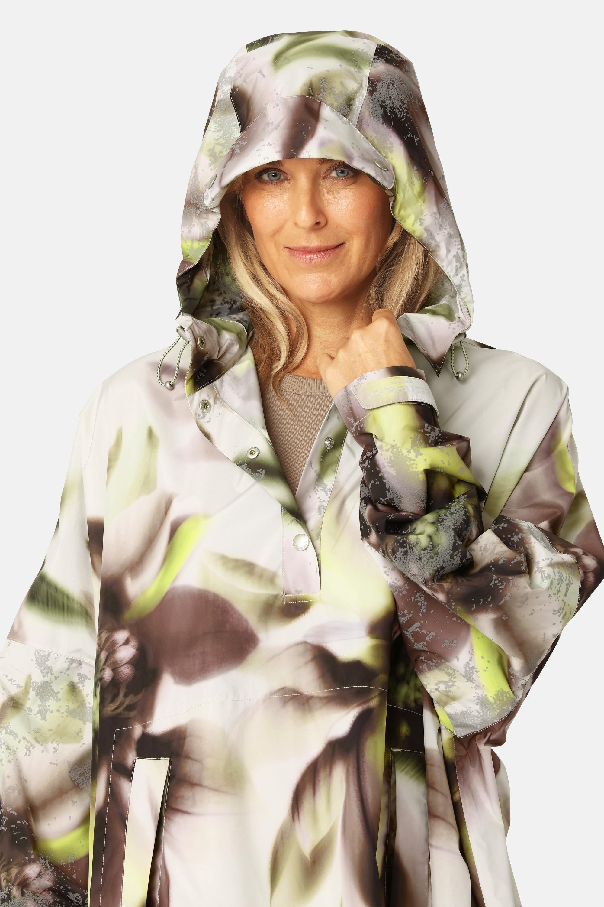 Poncho Raincoat - Light Photoristic Flower