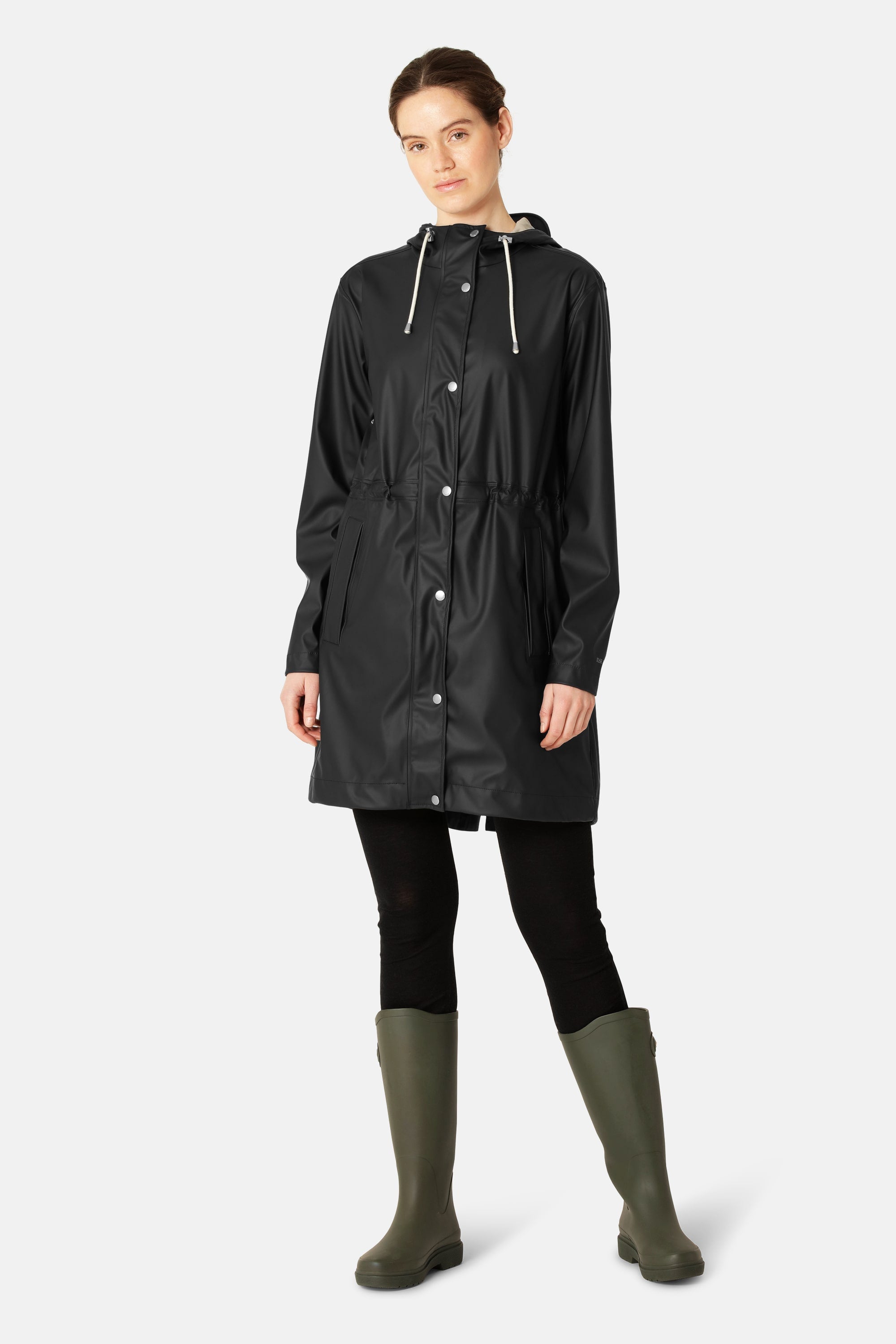 Long Parka Rain Jacket - Black Beauty