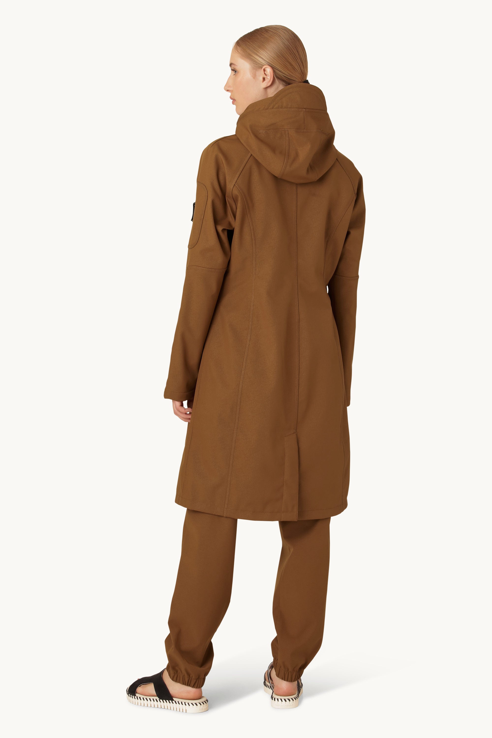Long Softshell Raincoat - Walnut