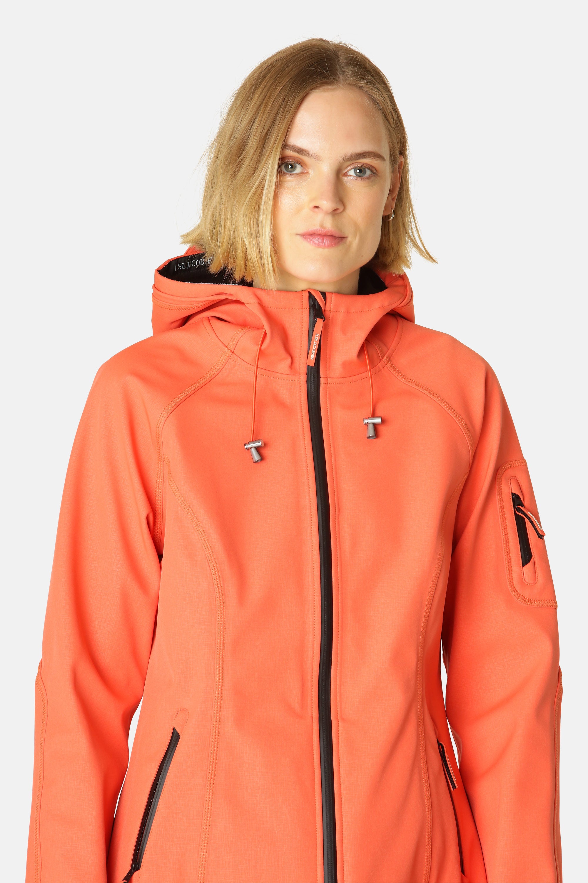 Long Softshell Raincoat - Hot Orange